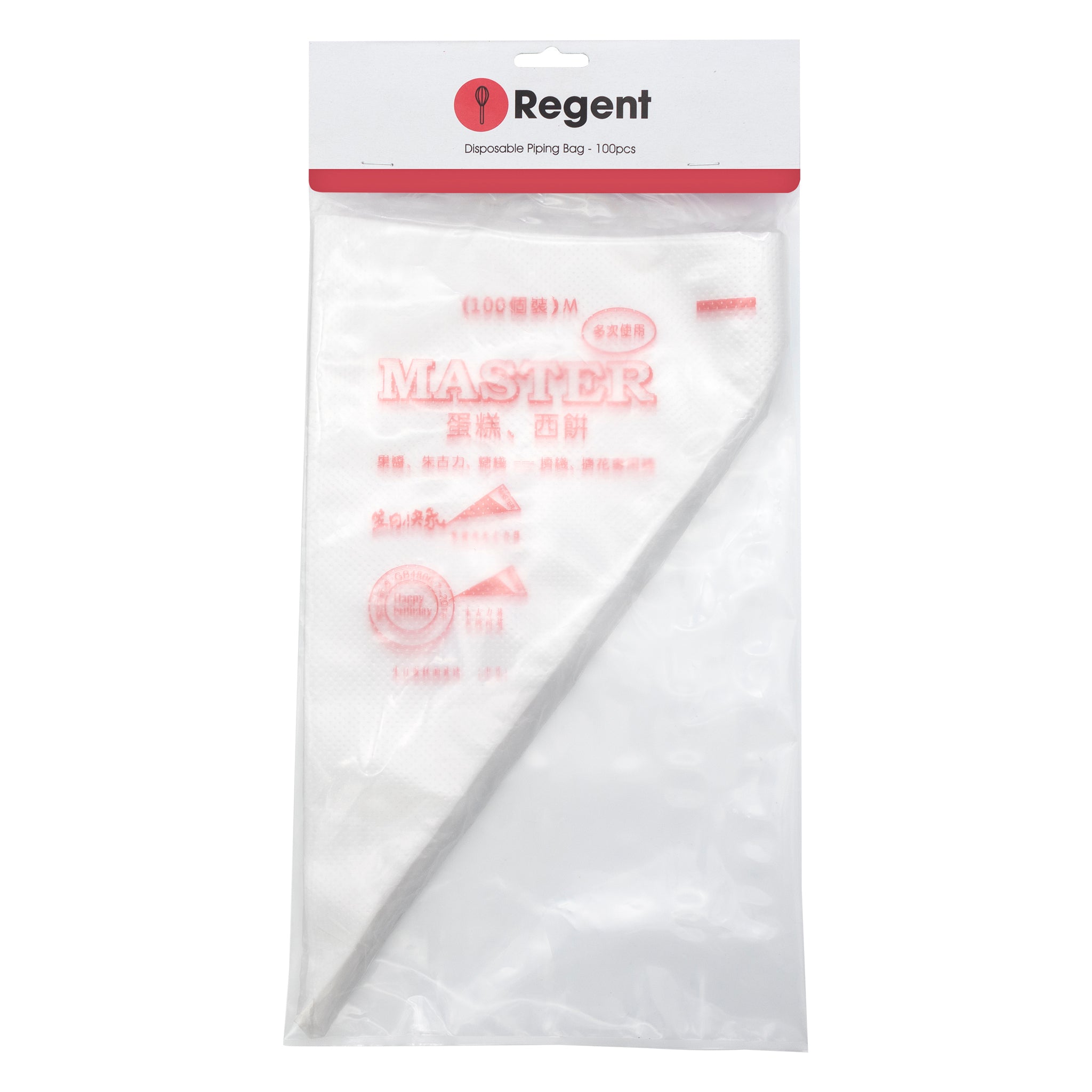 REGENT BAKEWARE MASTER DISPOSABLE PIPING BAGS 100PK, 350X250MM