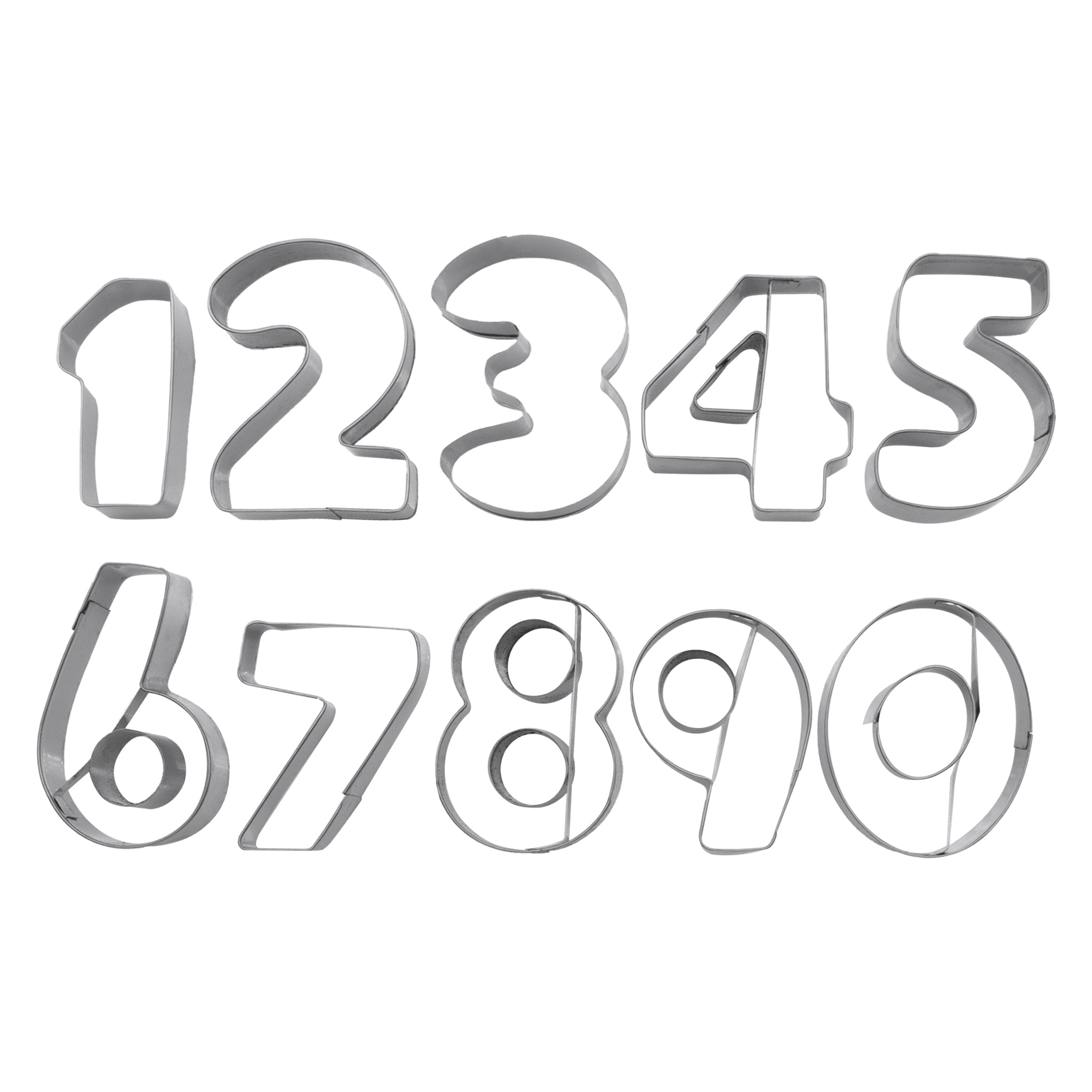 REGENT BAKEWARE COOKIE CUTTER NUMBERS ST STEEL NUMBERS 10PK SET