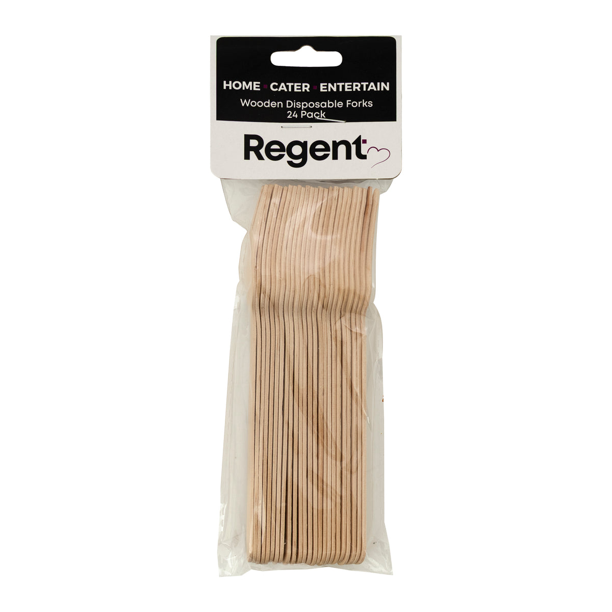 REGENT DISPOSABLE WOODEN FORKS 24PK, 160MM