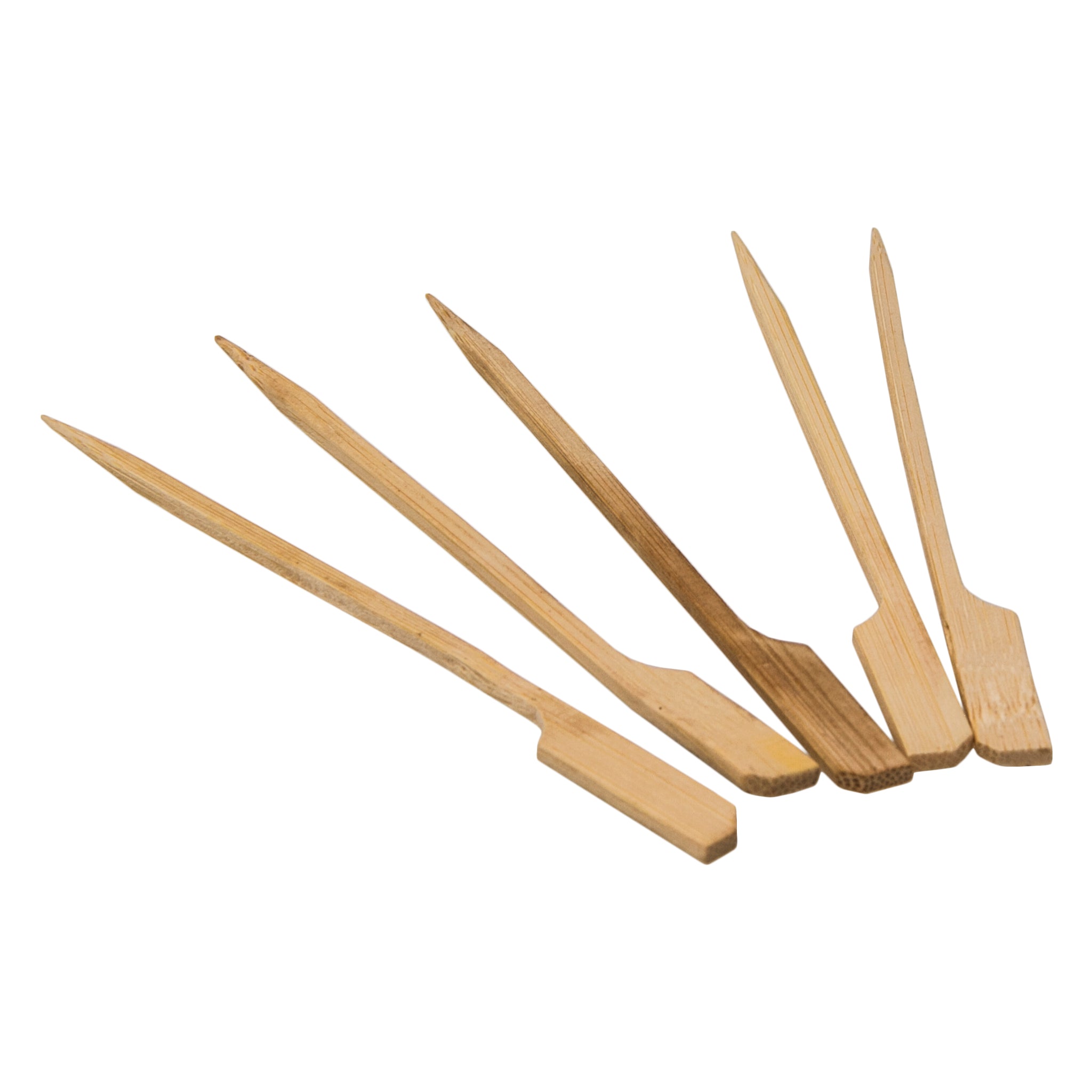 REGENT DISPOSABLE MEDIUM BAMBOO FOOD PADDLE PICKS 50PK, 120MM