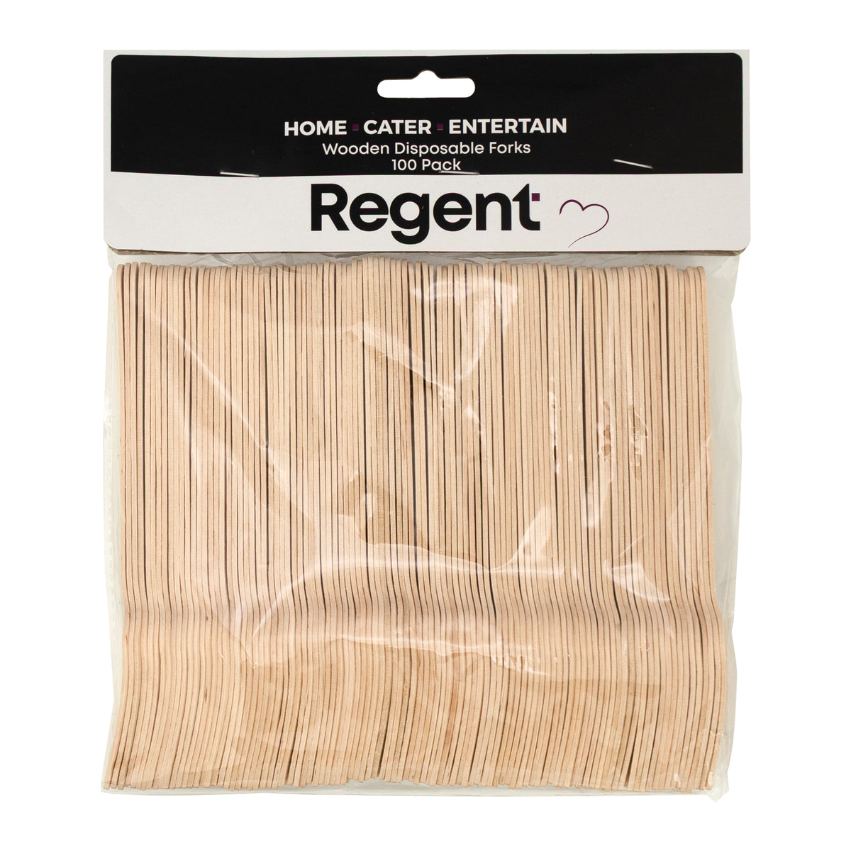 REGENT DISPOSABLE WOODEN FORKS 100PK
