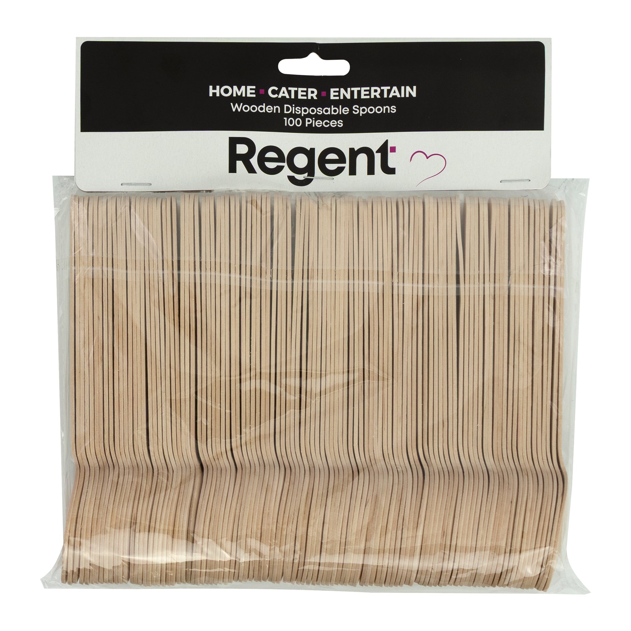 REGENT DISPOSABLE WOODEN SPOONS 100PK, 158MM
