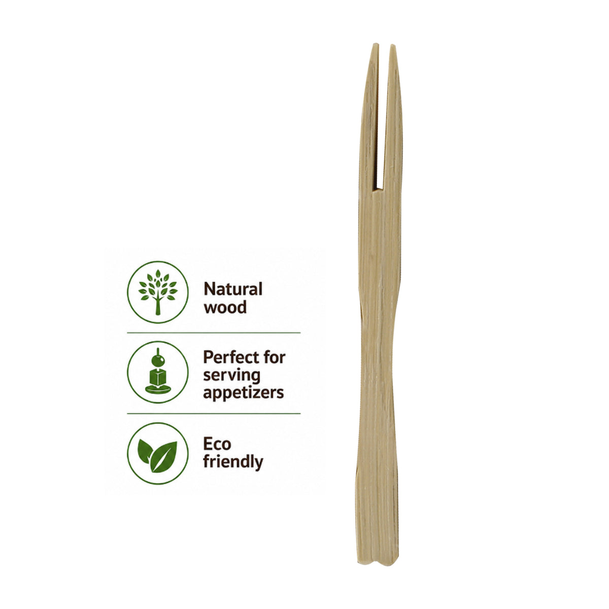 REGENT DISPOSABLE WOODEN FORK PICKS 100PK