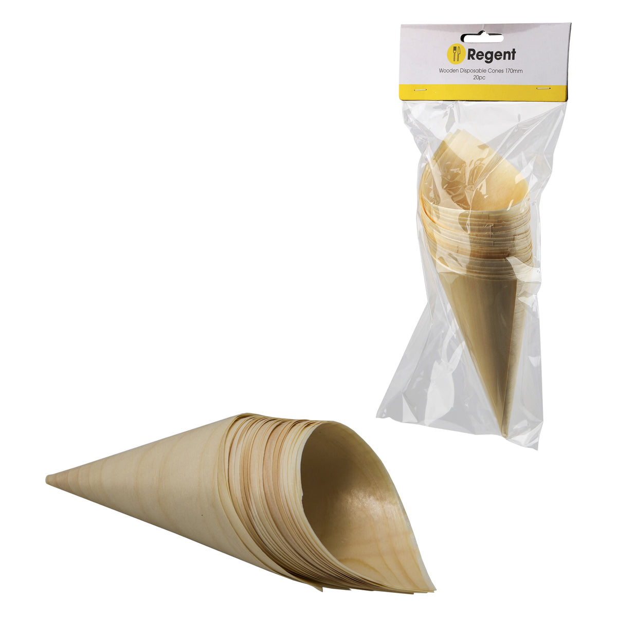 REGENT DISPOSABLE LARGE WOODEN CONES 20PK