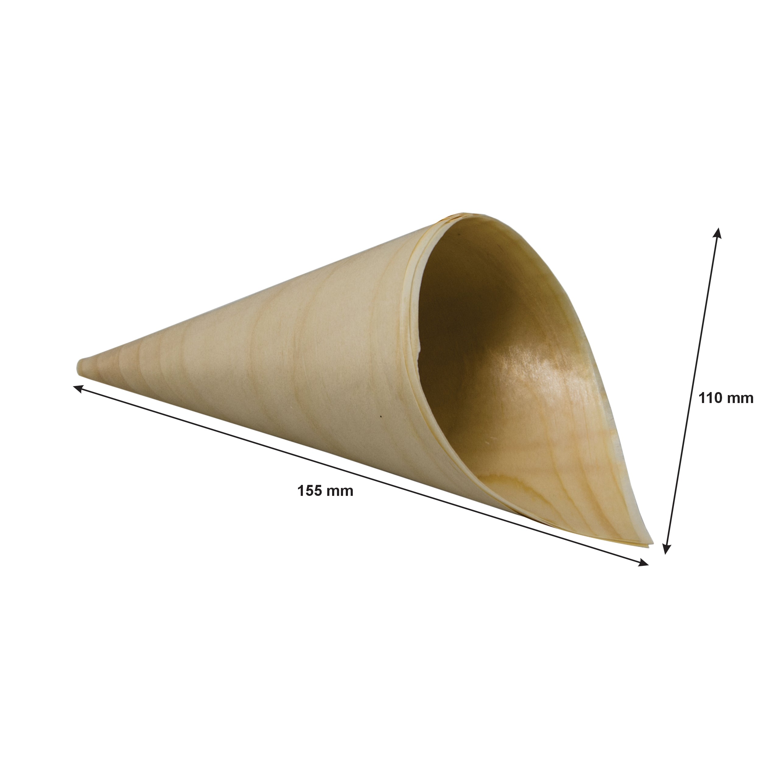 REGENT DISPOSABLE MEDUIM WOODEN CONES 20PK, 155MM