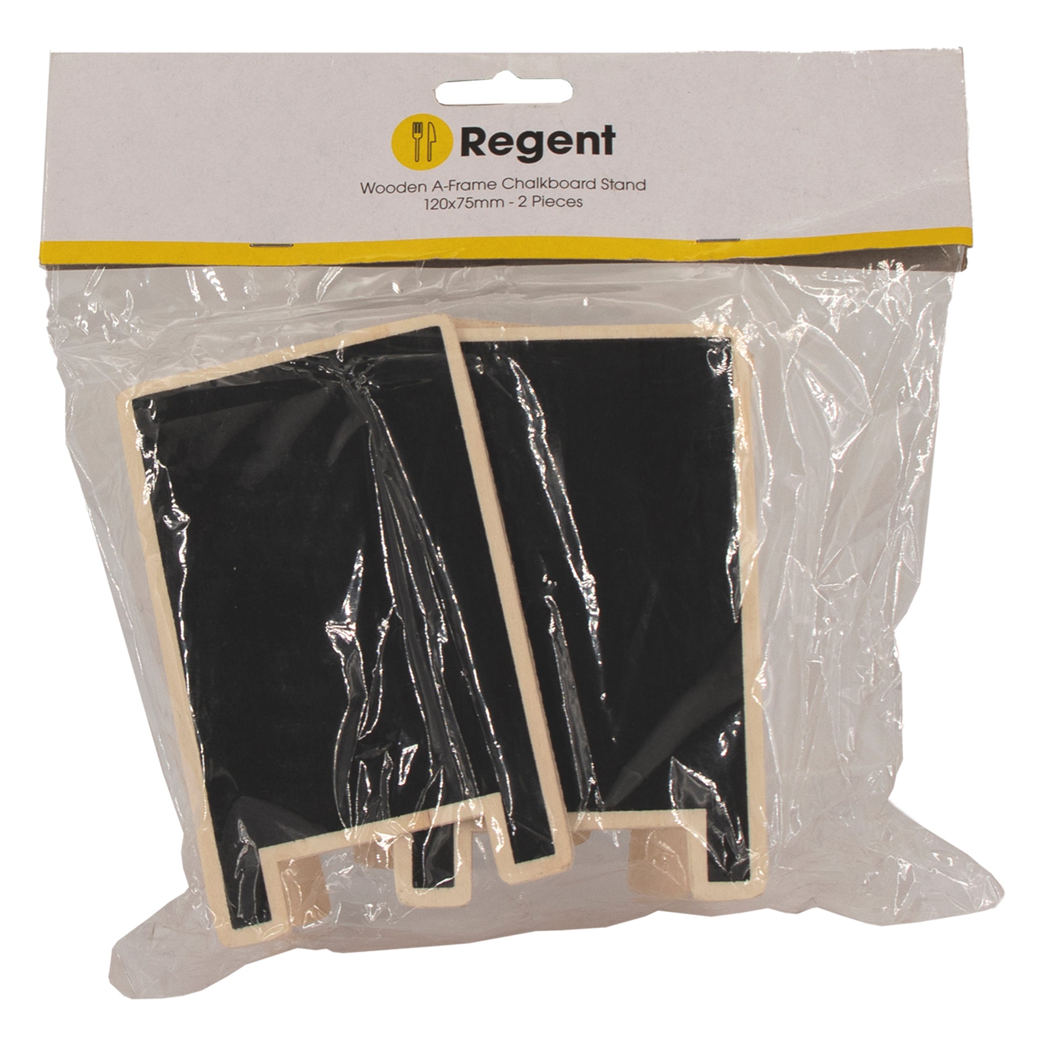 REGENT DISPOSABLE WOODEN A FRAME BLACKBOARD STANDS 2PK, 120X75MM