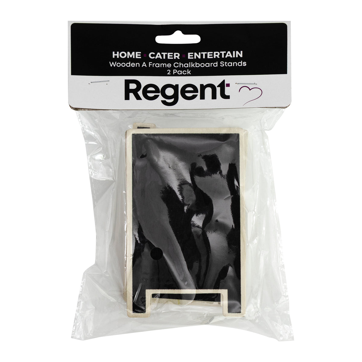 REGENT DISPOSABLE WOODEN A FRAME BLACKBOARD STANDS 2PK, 120X75MM