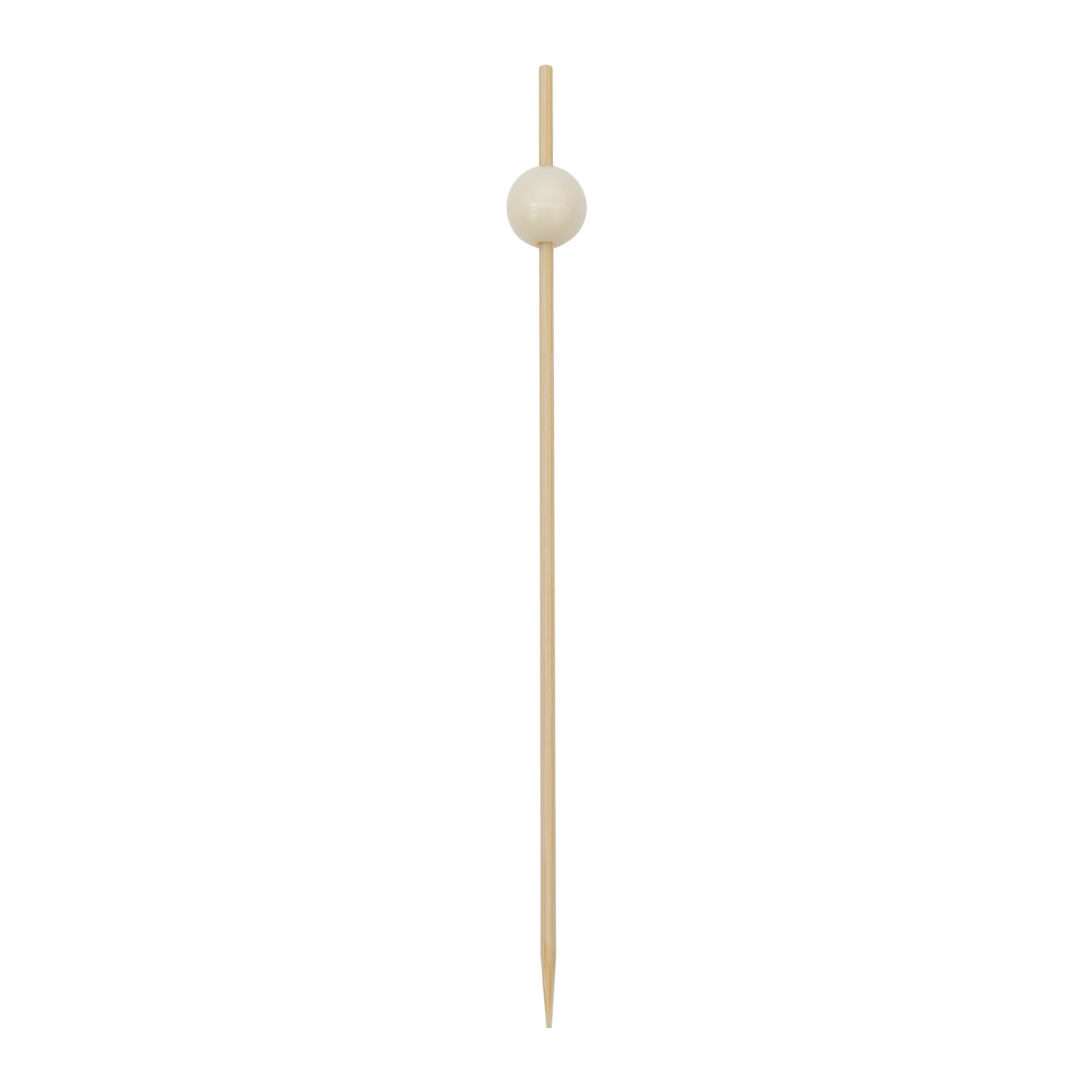 REGENT DISPOSABLE BAMBOO PICKS WITH COLOURED BEADS 50PK, 120MM