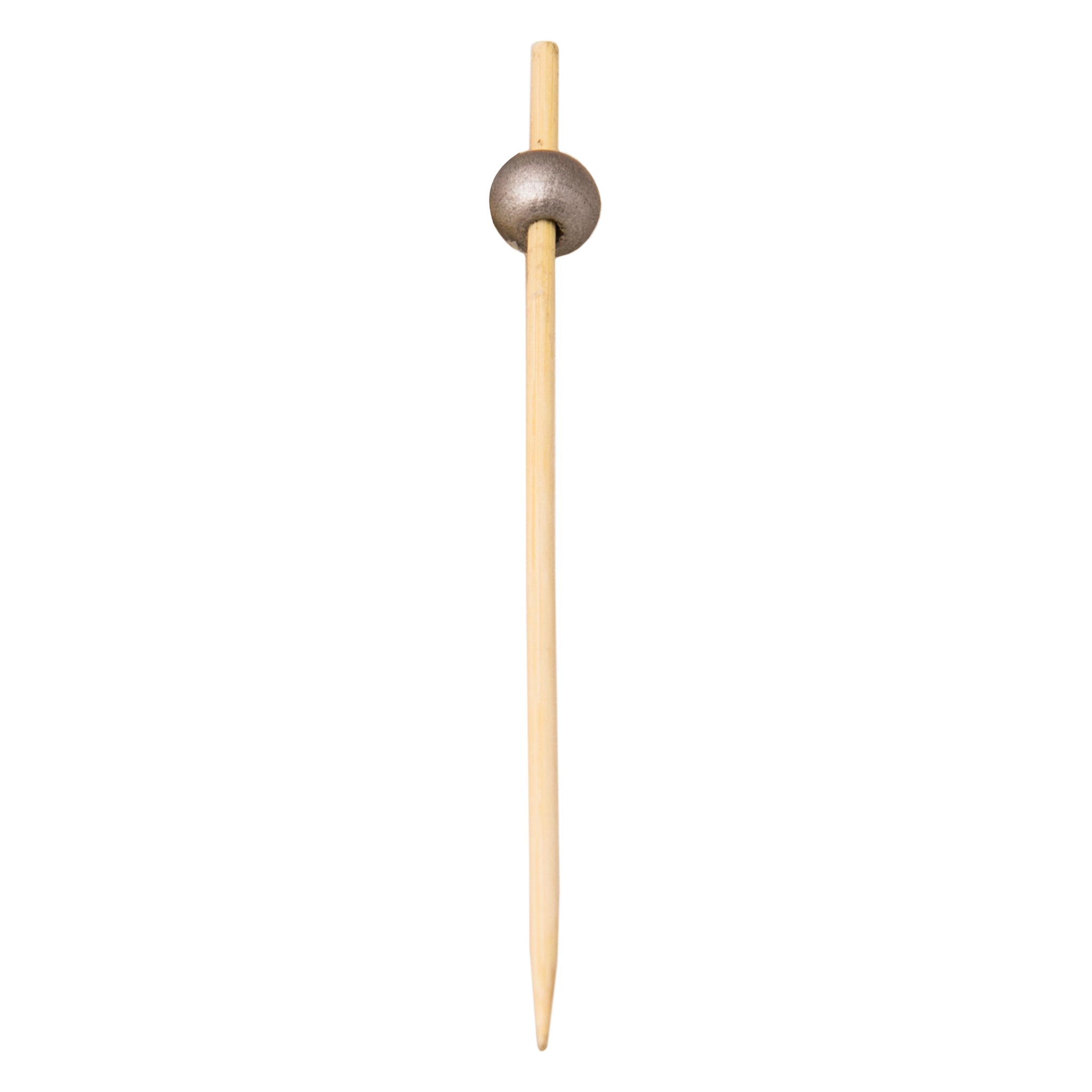 REGENT DISPOSABLE BAMBOO PICKS WITH SILVER BEADS 50PK, 120MM