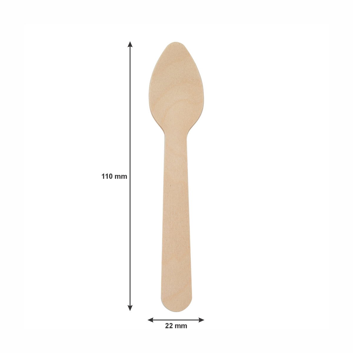REGENT DISPOSABLE WOODEN TEASPOONS 100PK, 110MM