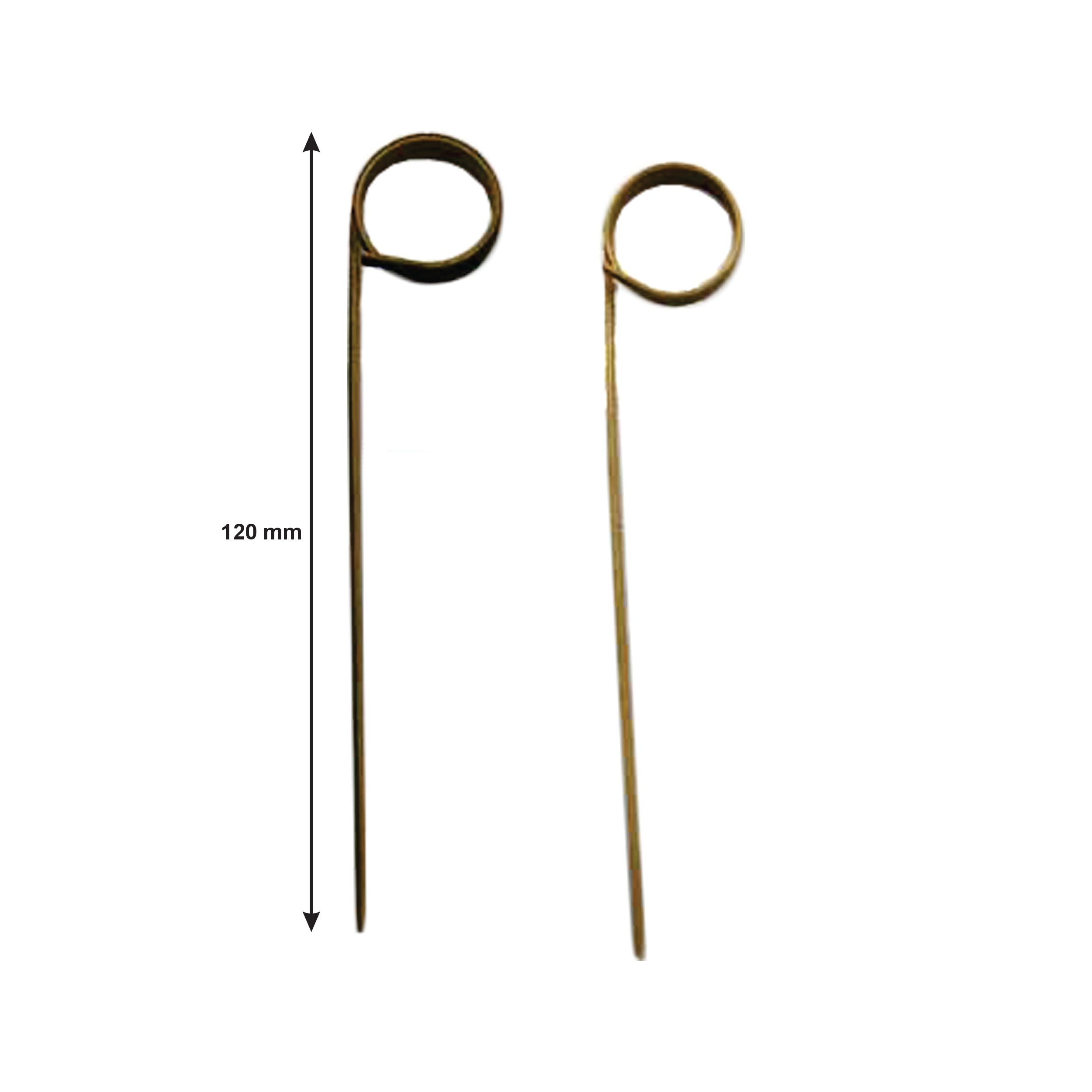 REGENT DISPOSABLE BAMBOO FOOD PICKS RING DESIGN, NATURAL 50PK, 120MM