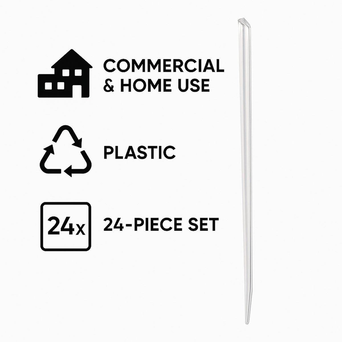 BAR BUTLER PRISM COCKTAIL STIRRERS PLASTIC 24PK, 115MM