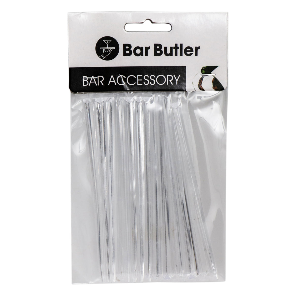 BAR BUTLER PRISM COCKTAIL STIRRERS PLASTIC 24PK, 115MM