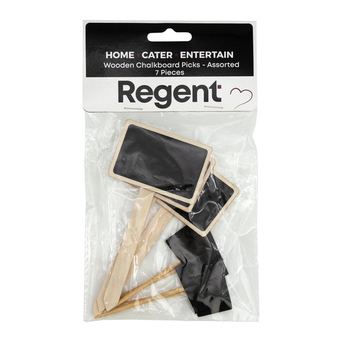 REGENT DISPOSABLE WOODEN BLACKBOARD PICKS ASSORTED, 7 PIECE SET