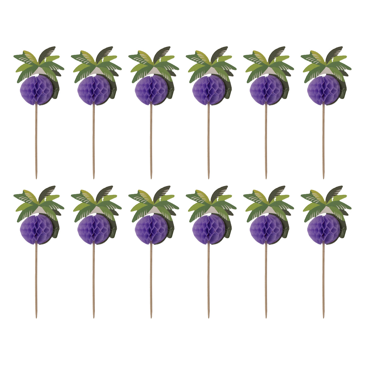 BAR BUTLER FOLD OUT PALM TREE COCKTAIL PICKS 12PK, 135MM