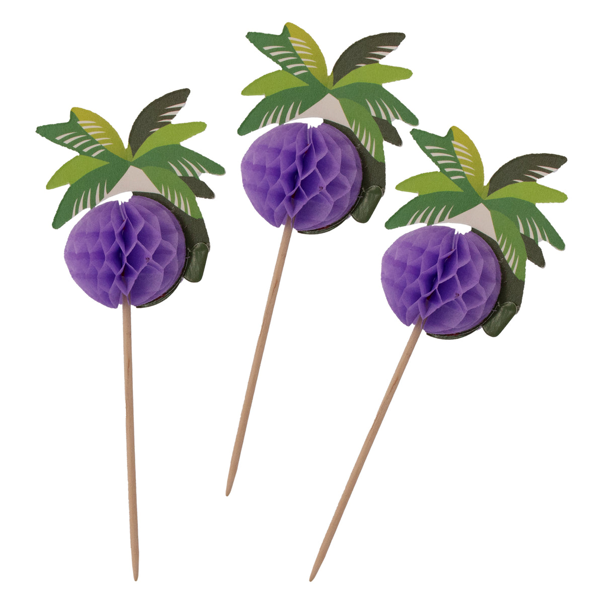 BAR BUTLER FOLD OUT PALM TREE COCKTAIL PICKS 12PK, 135MM