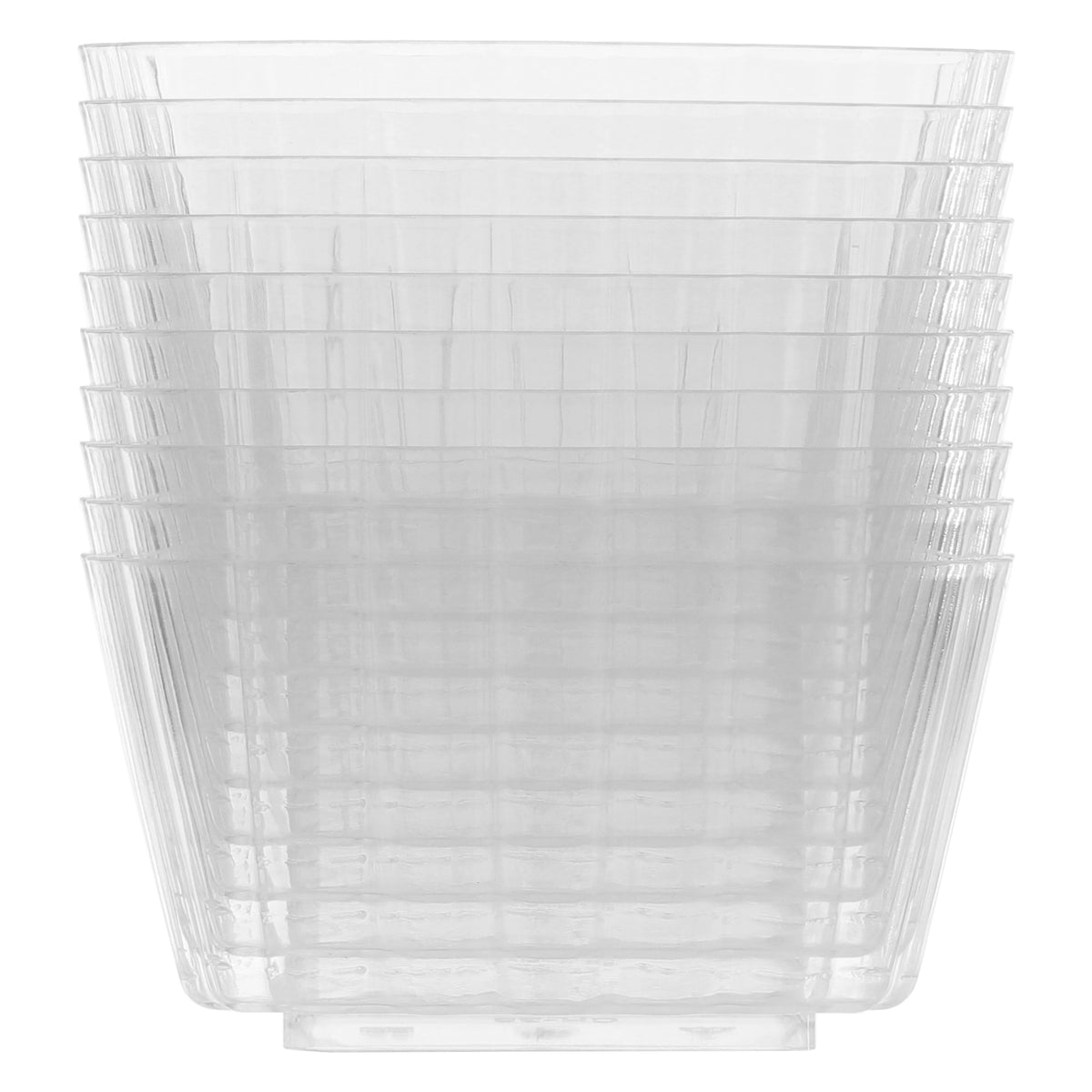 REGENT DISPOSABLE PLASTIC CUPS RECTANGULAR FLUTED 10PK, 150ML