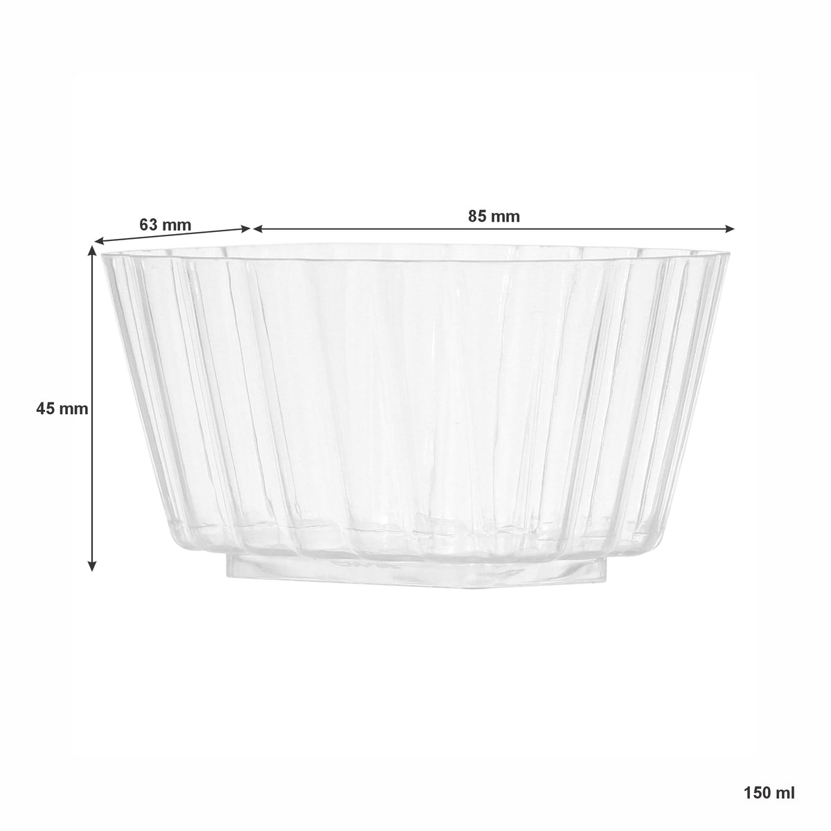 REGENT DISPOSABLE PLASTIC CUPS RECTANGULAR FLUTED 10PK, 150ML