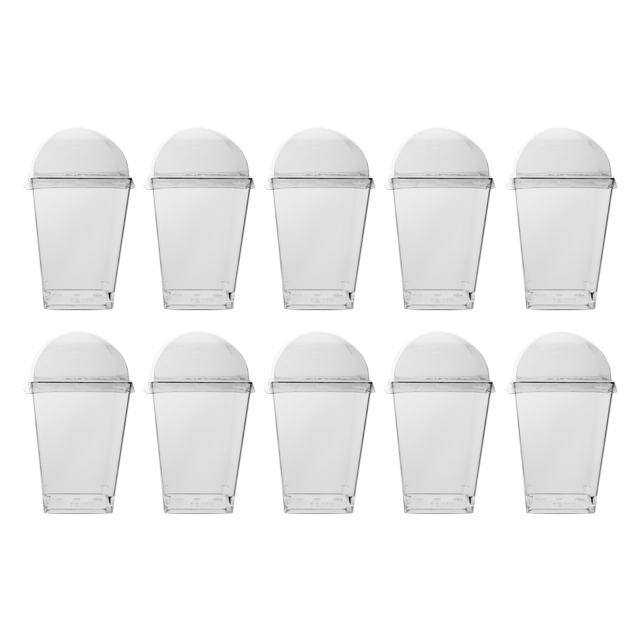 REGENT DISPOSABLE PLASTIC TAPERED CUPS WITH DOME LIDS 10PK, 165ML
