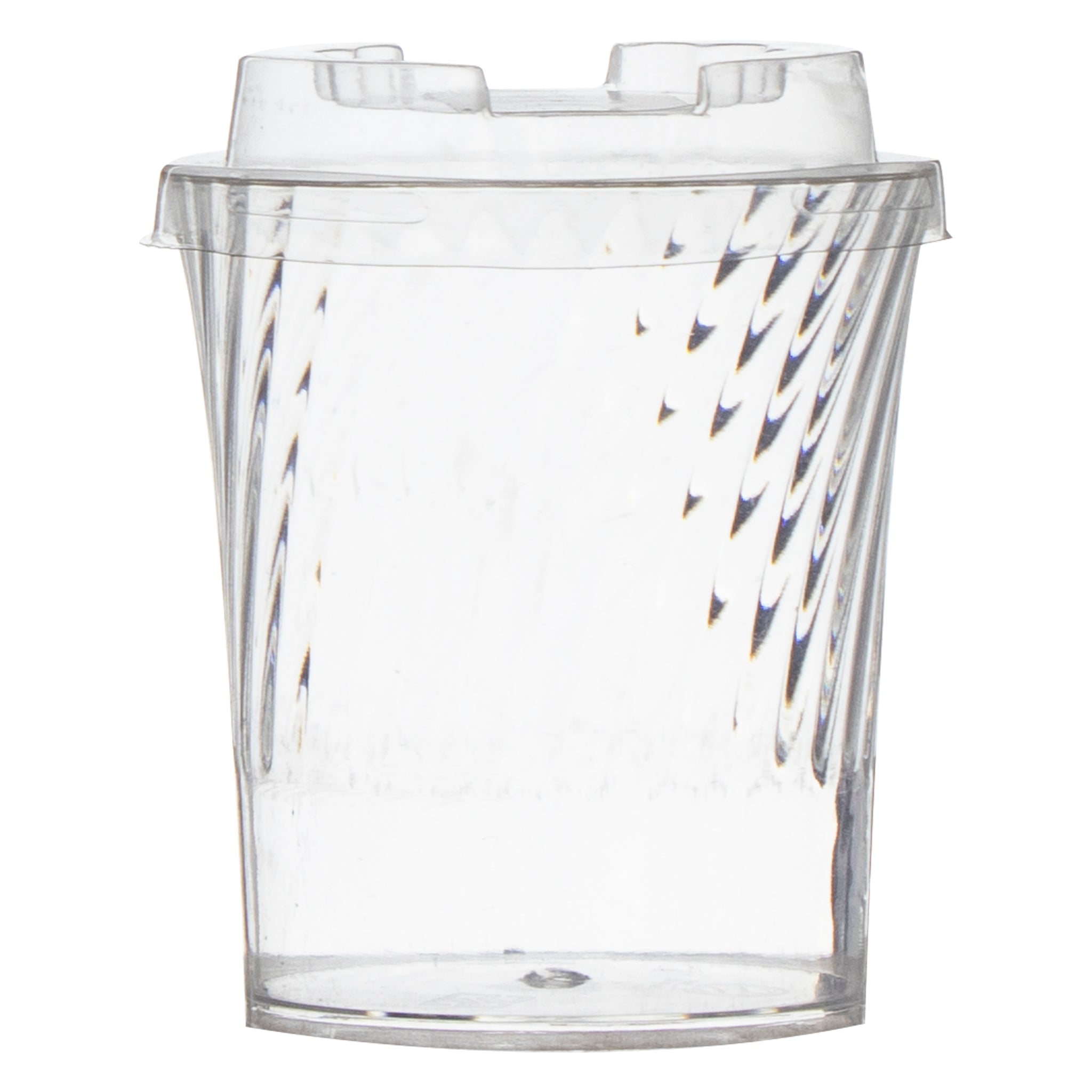 REGENT DISPOSABLE PLASTIC ROUND FLUTED CUPS WITH LIDS 10PK, 145ML