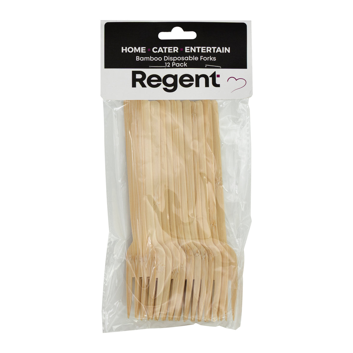 REGENT DISPOSABLE BAMBOO FORKS 12PK, 170MM