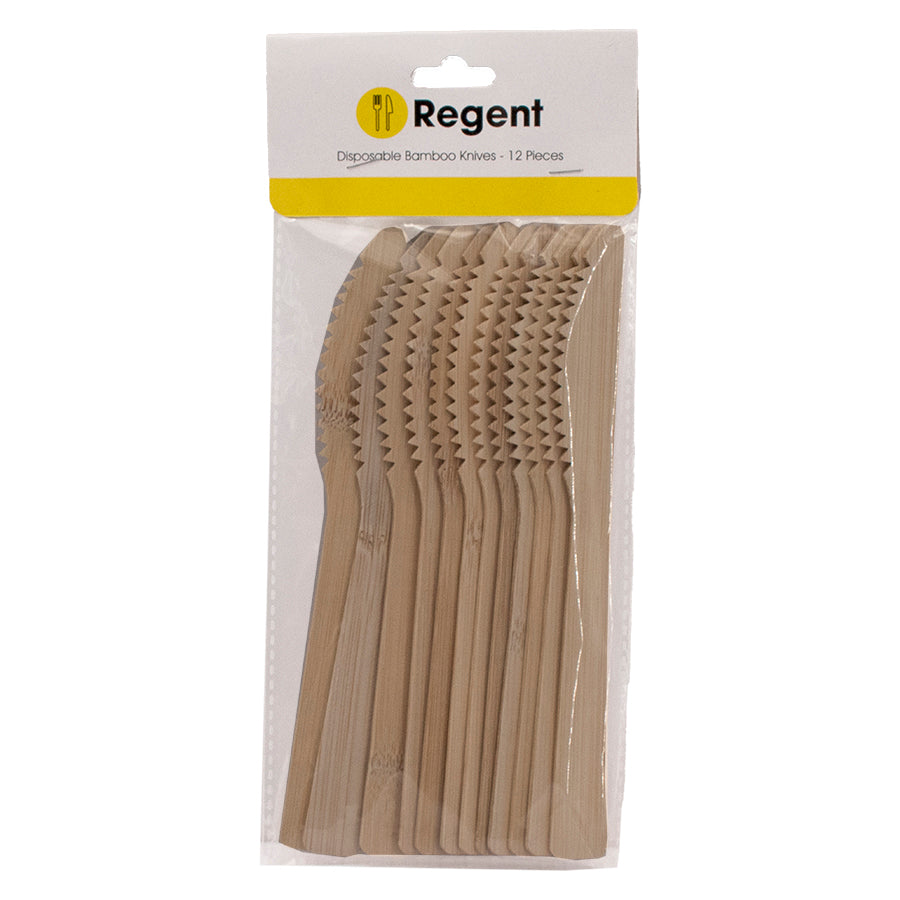 REGENT DISPOSABLE BAMBOO KNIVES 12PK, 170MM