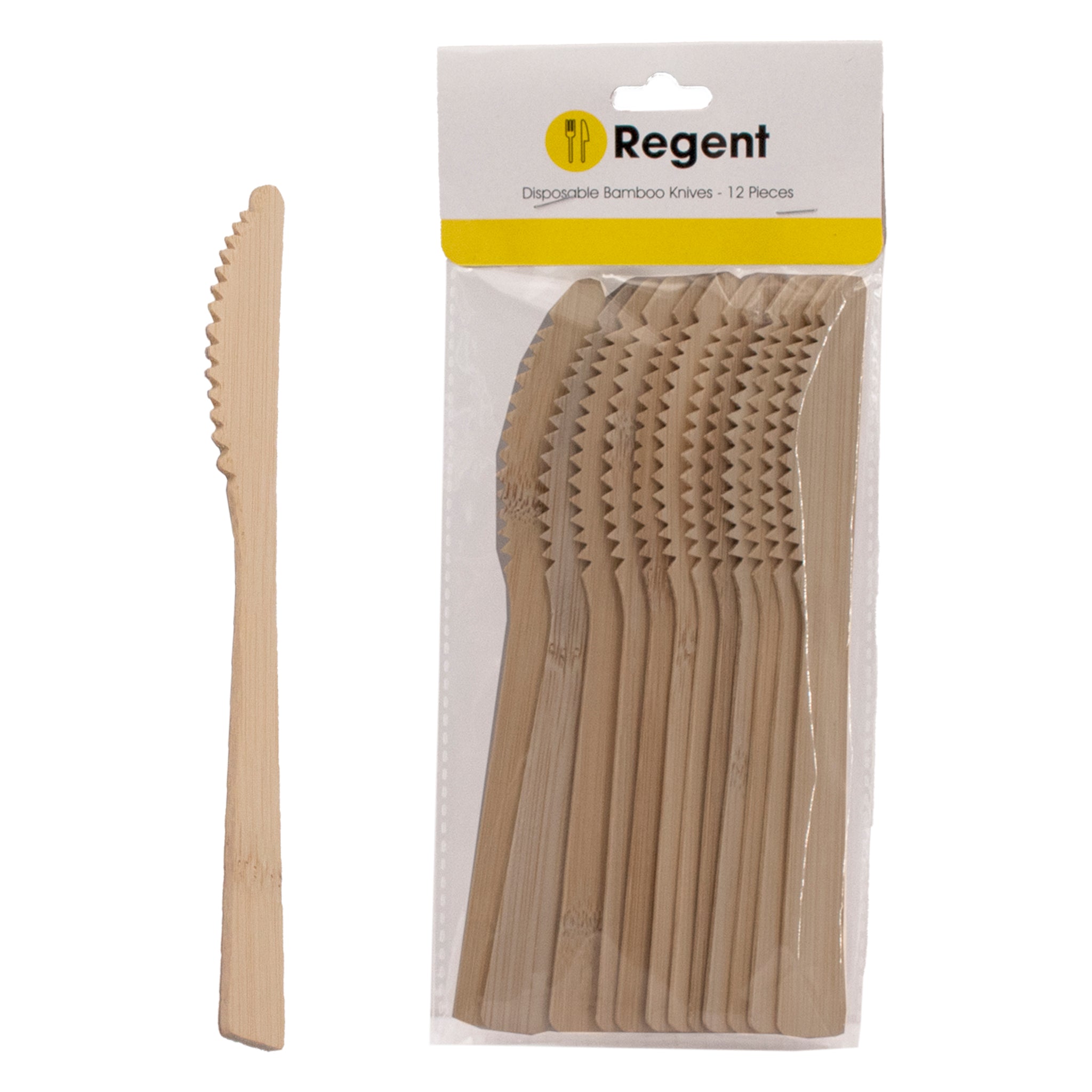 REGENT DISPOSABLE BAMBOO KNIVES 12PK, 170MM