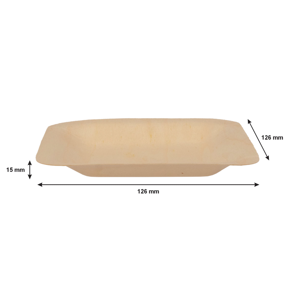 REGENT DISPOSABLE WOODEN SQUARE PLATES 10PK, 126X126MM