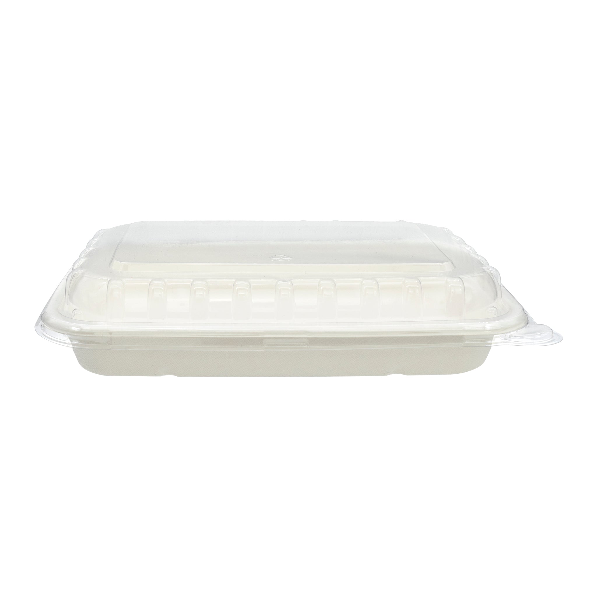 REGENT SUGARCANE FIBRE RECTANGULAR CONTAINER 500ML & PET LIDS, 20 PCS
