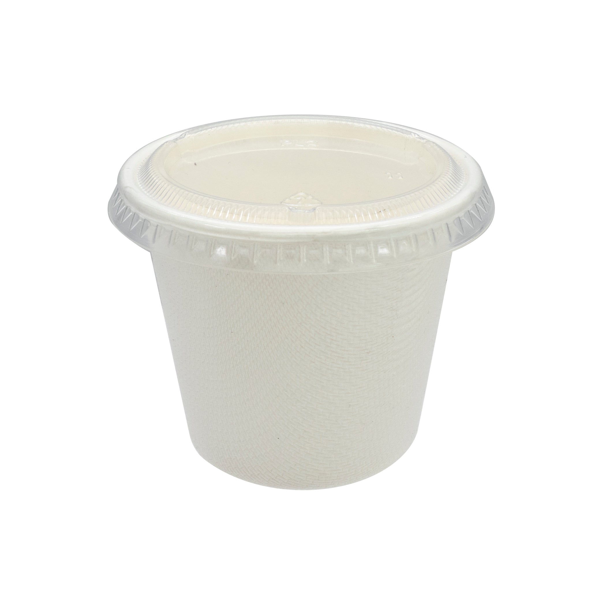 REGENT SUGARCANE FIBRE SAUCE CONTAINER 60ML & PET LIDS, 40 PCS