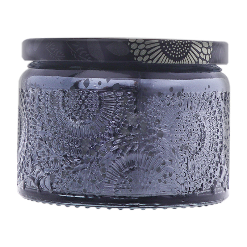 REGENT SCENTED CANDLES (VANILLA) IN EMBOSSED GLASS JARS, ASST. COLOURS, 100GR (50X70MM DIA) Each