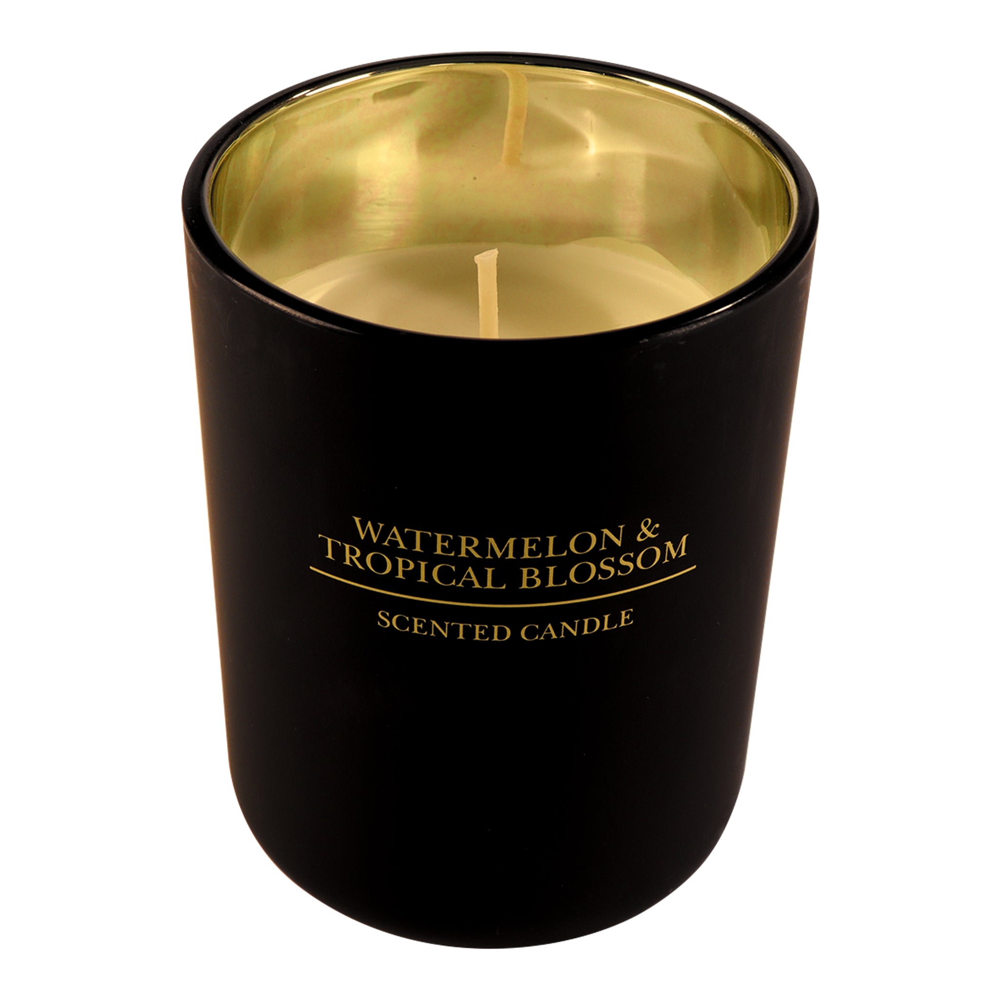 REGENT SCENTED CANDLE BLACK JAR LARGE, WATERMELON & TROPICAL BLOSSOM 210G