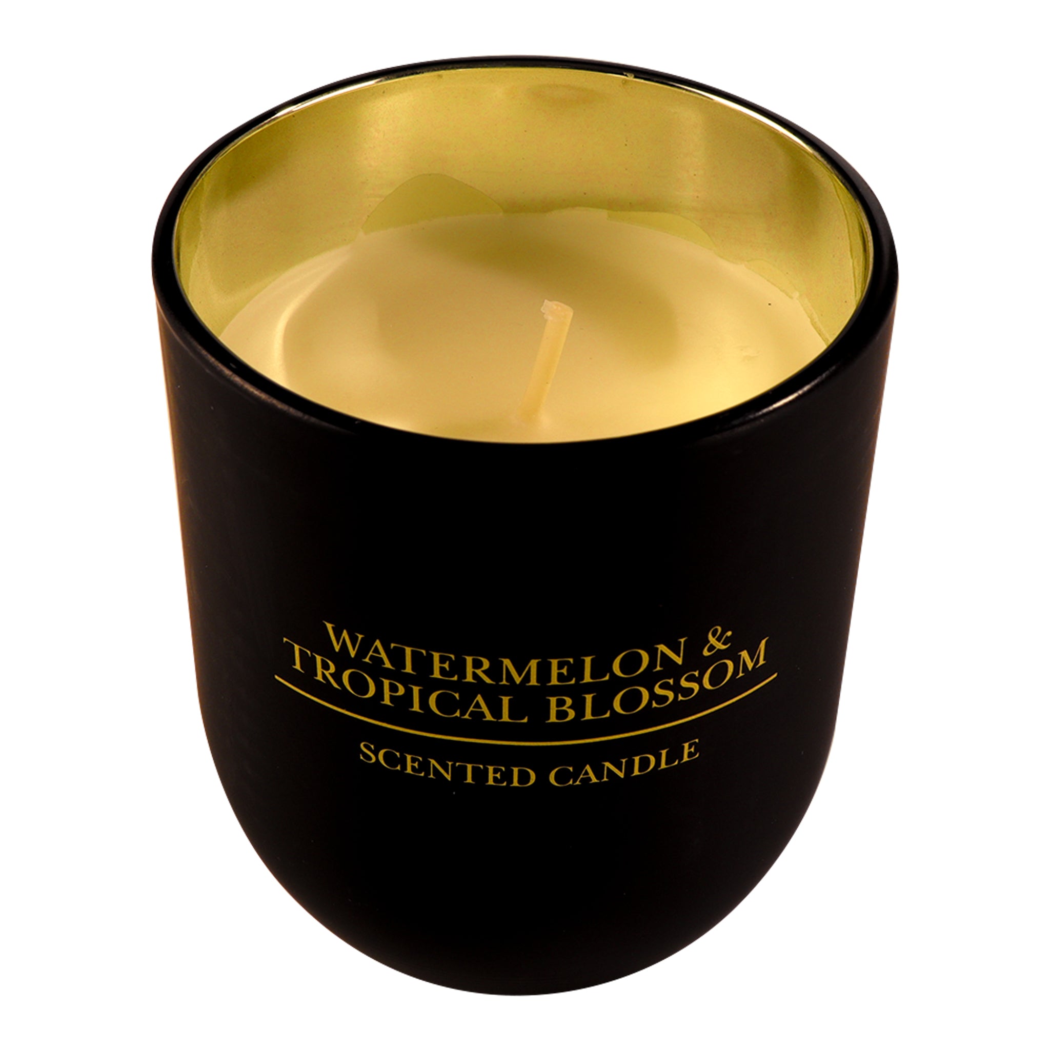 REGENT SCENTED CANDLE BLACK JAR SMALL, WATERMELON & TROPICAL BLOSSOM 130G