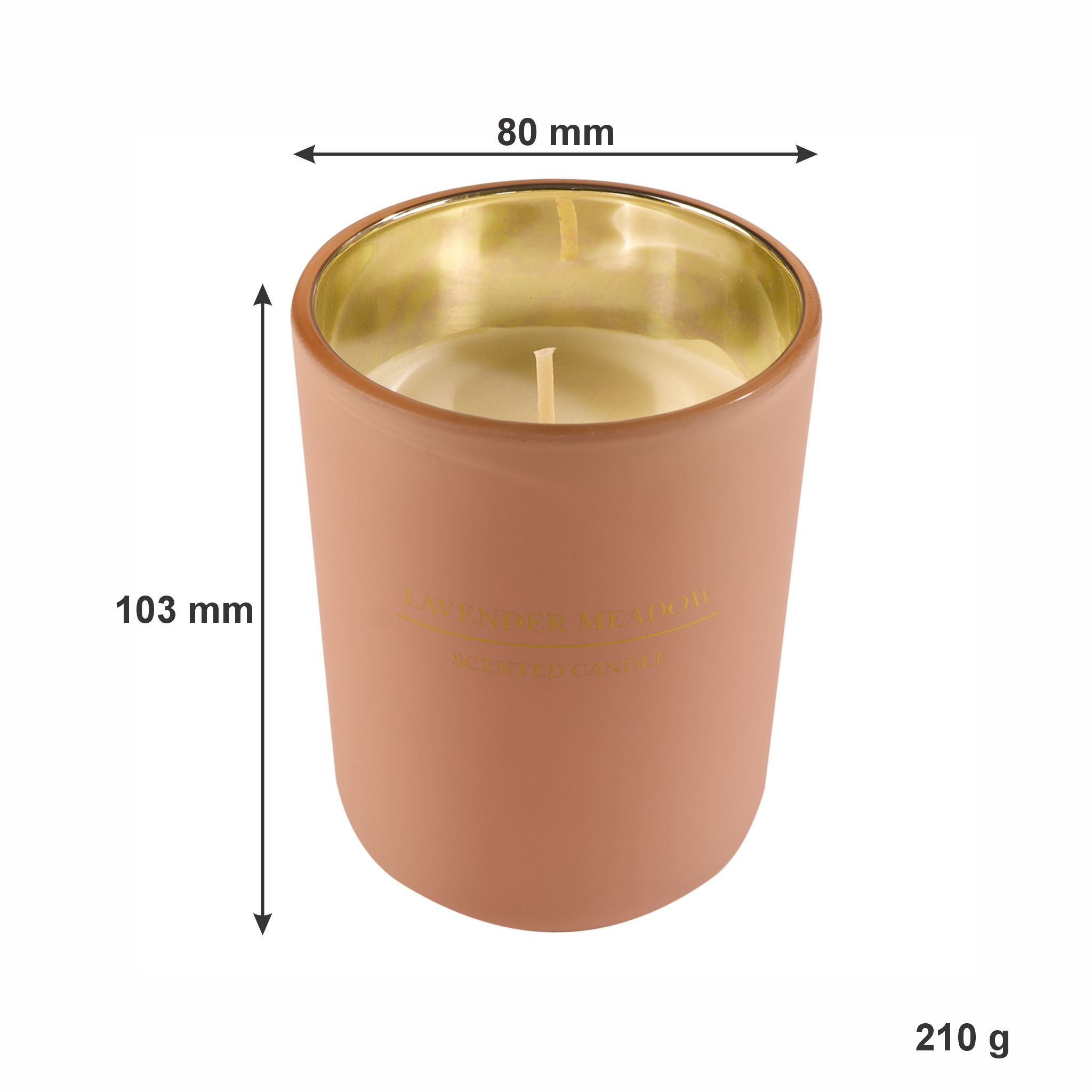 REGENT SCENTED CANDLE PINK JAR LARGE, LAVENDER MEADOW 210G