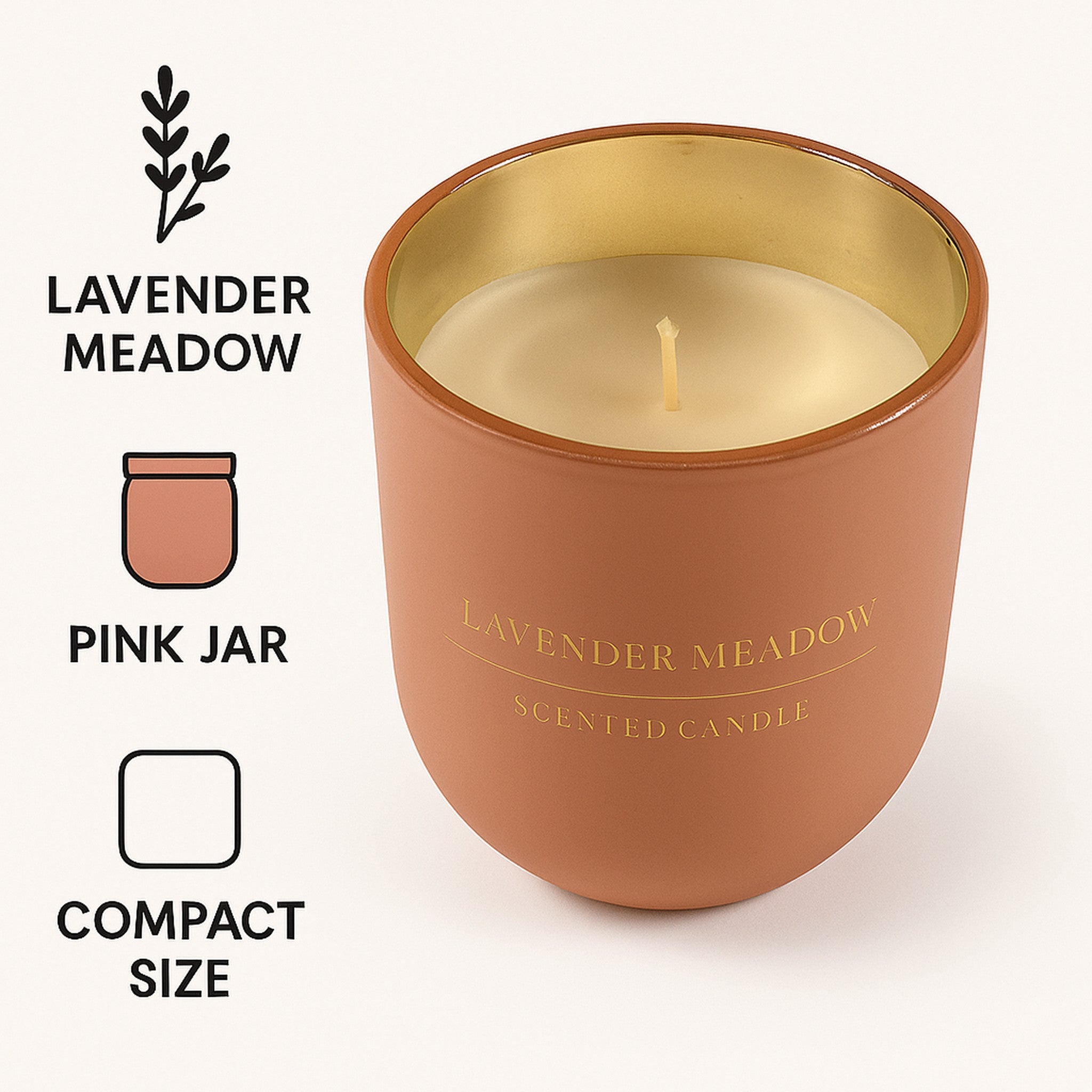 REGENT SCENTED CANDLE PINK JAR SMALL, LAVENDER MEADOW 130G