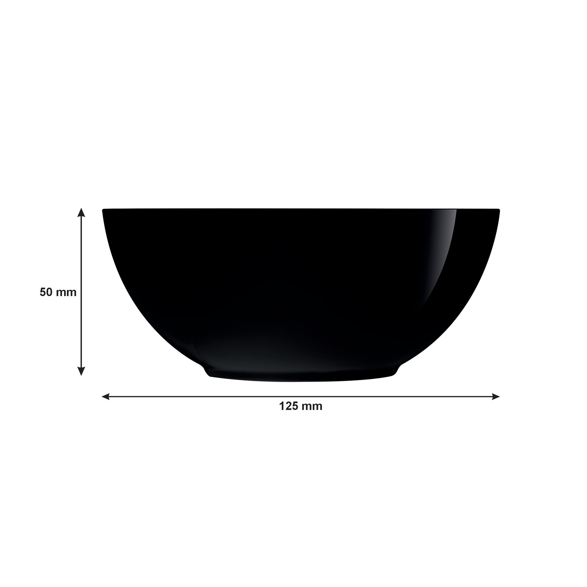 LUMINARC OPAL BLACK SMALL BOWL 350ML, 120MM DIA