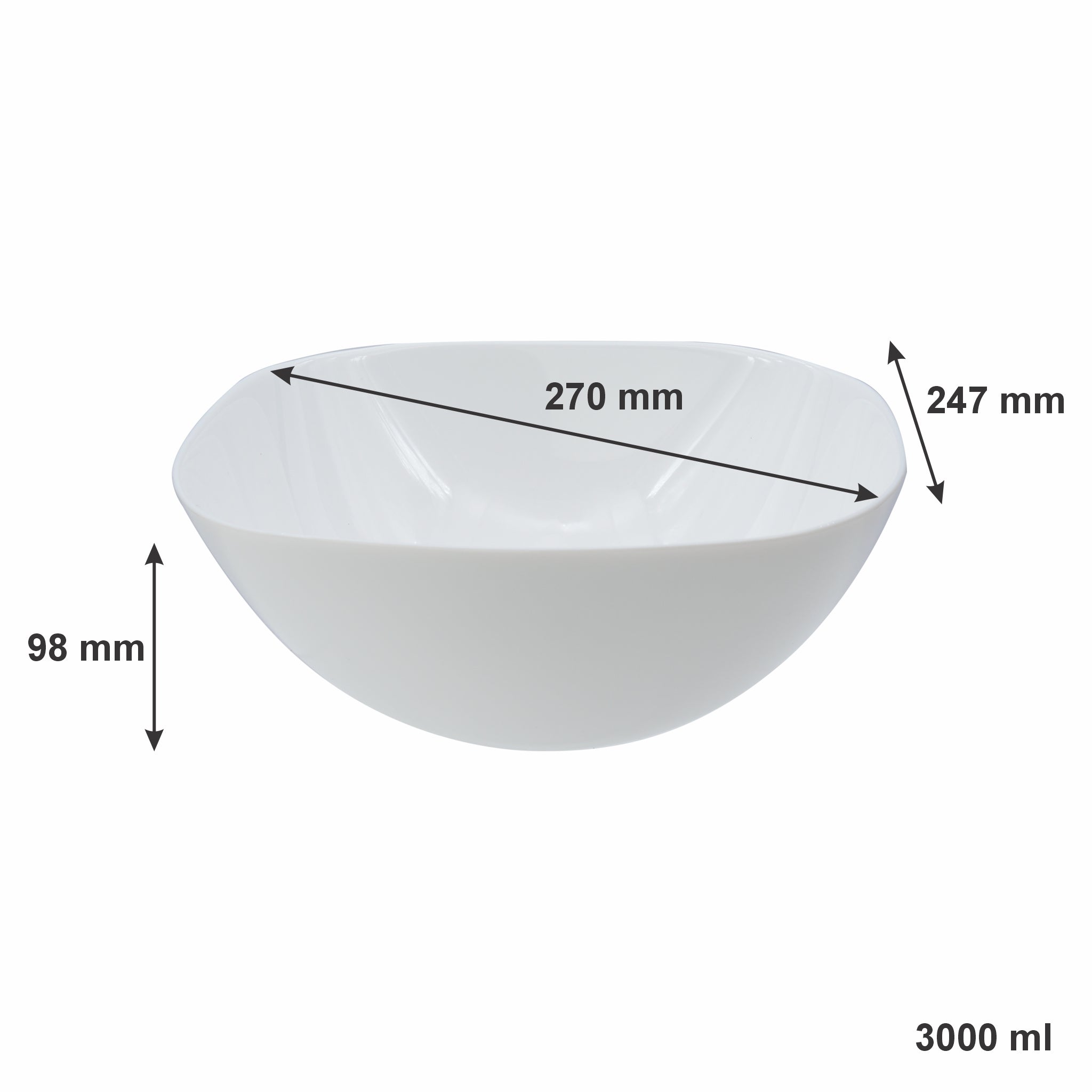 CONSOL OPAL SALAD BOWL LARGE, 3L - 270MM DIA