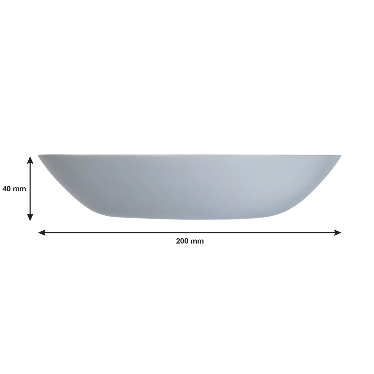 LUMINARC OPAL GREY SOUP BOWL 780ML, 200MM DIA