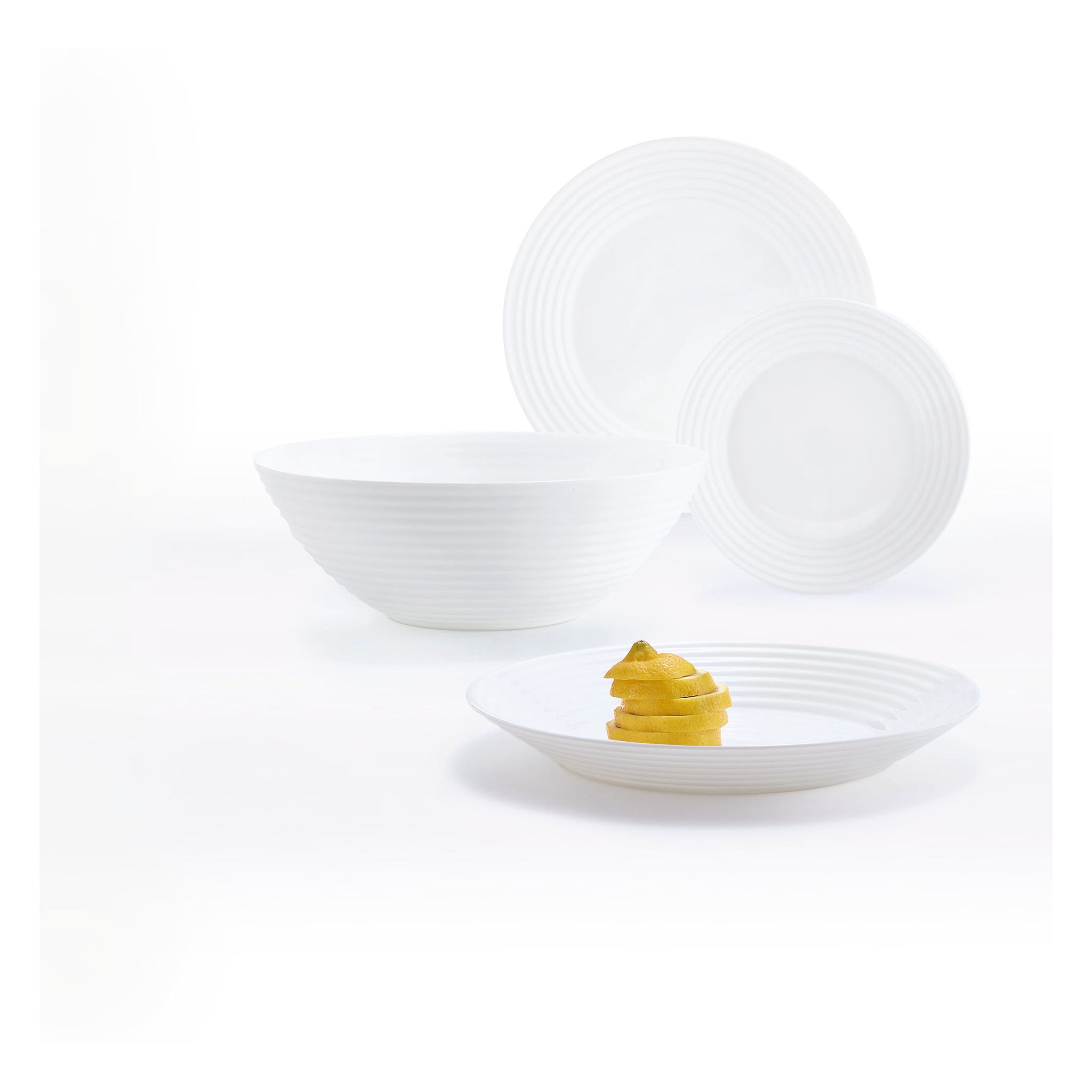 LUMINARC STAIRO WHITE OPAL TEMPERED GLASS SALAD BOWL 3L, 270MM DIA
