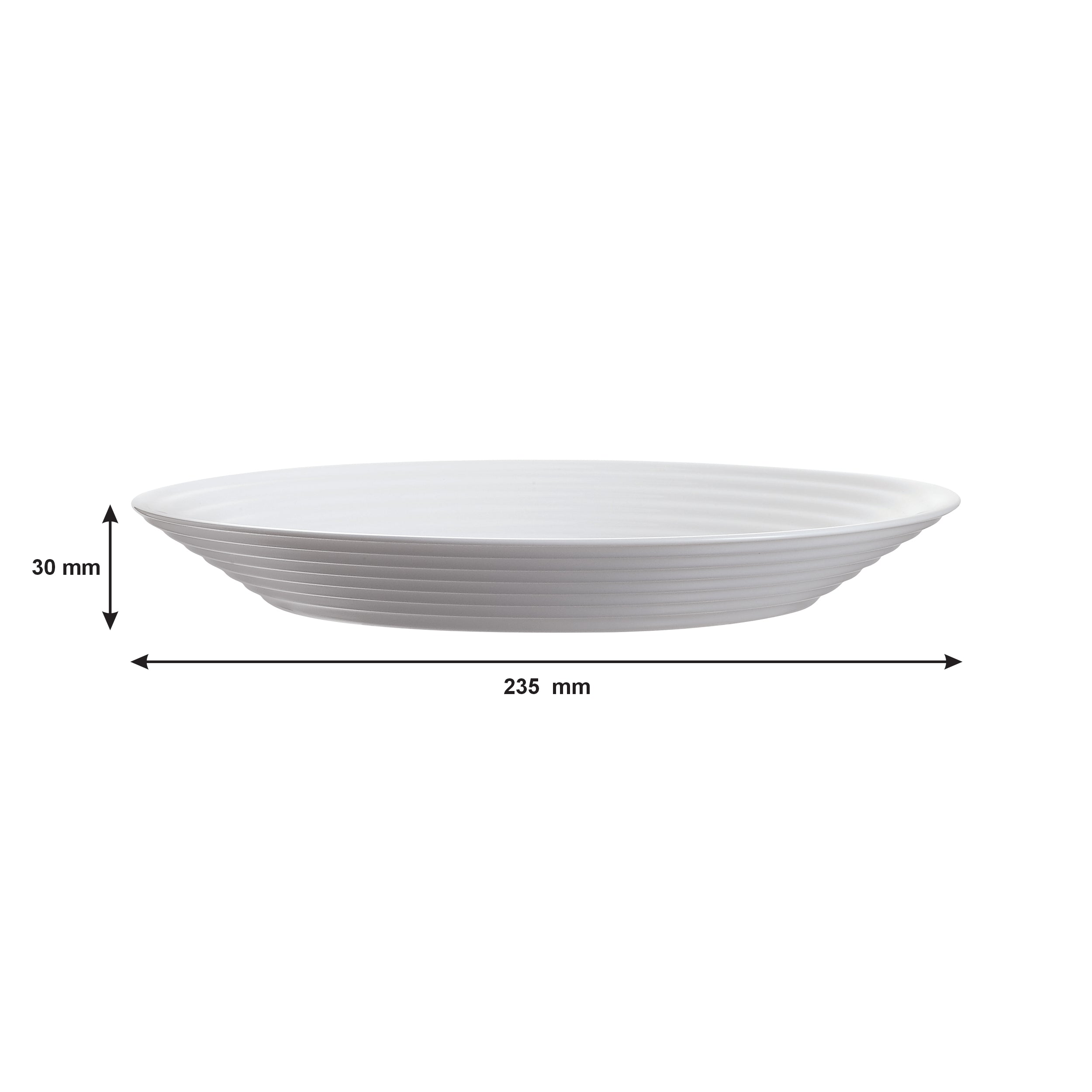 LUMINARC STAIRO WHITE OPAL TEMPERED SOUP PLATE 800ML, 230MM DIA