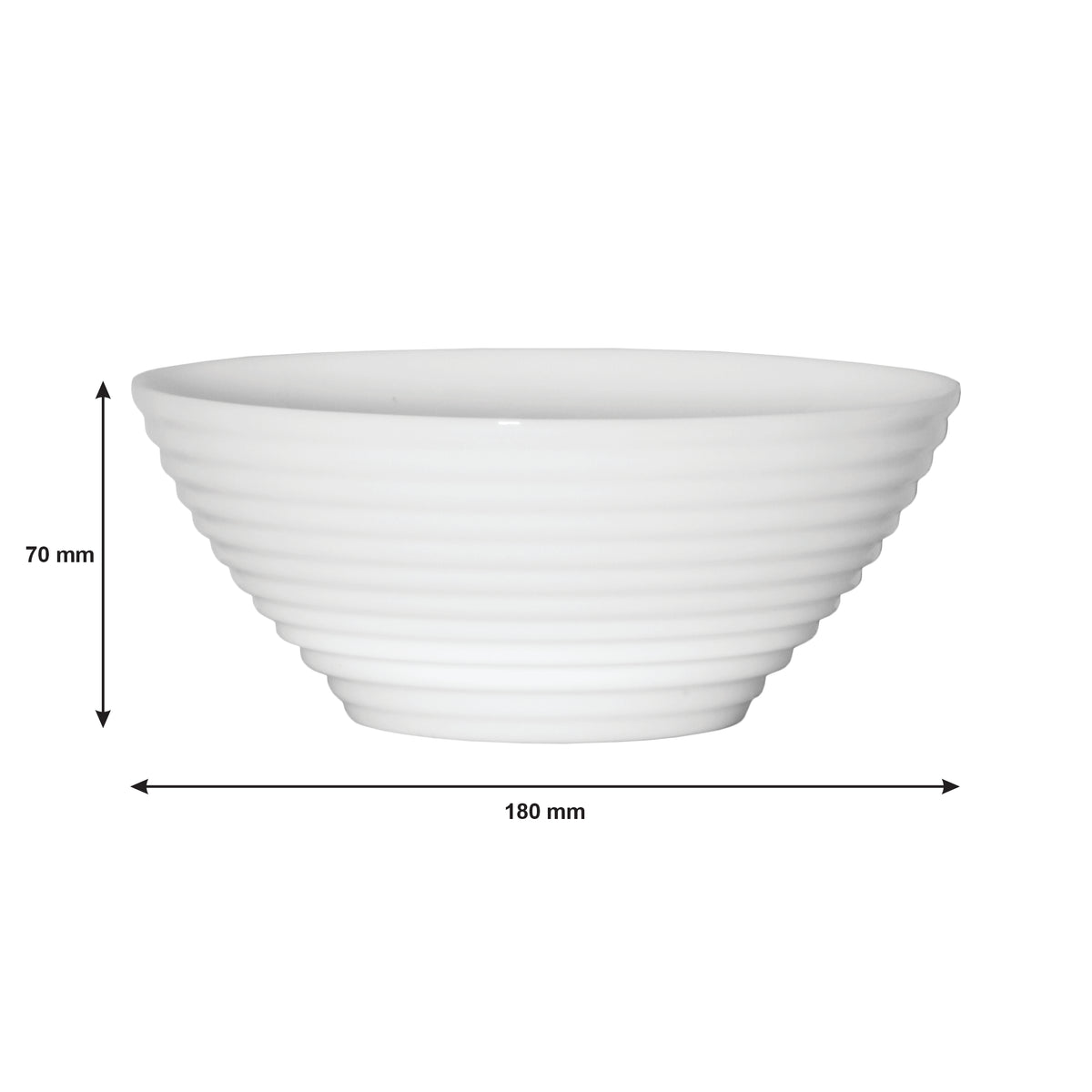LUMINARC STAIRO WHITE OPAL TEMPERED GLASS NOODLE BOWL 1L, 180MM DIA