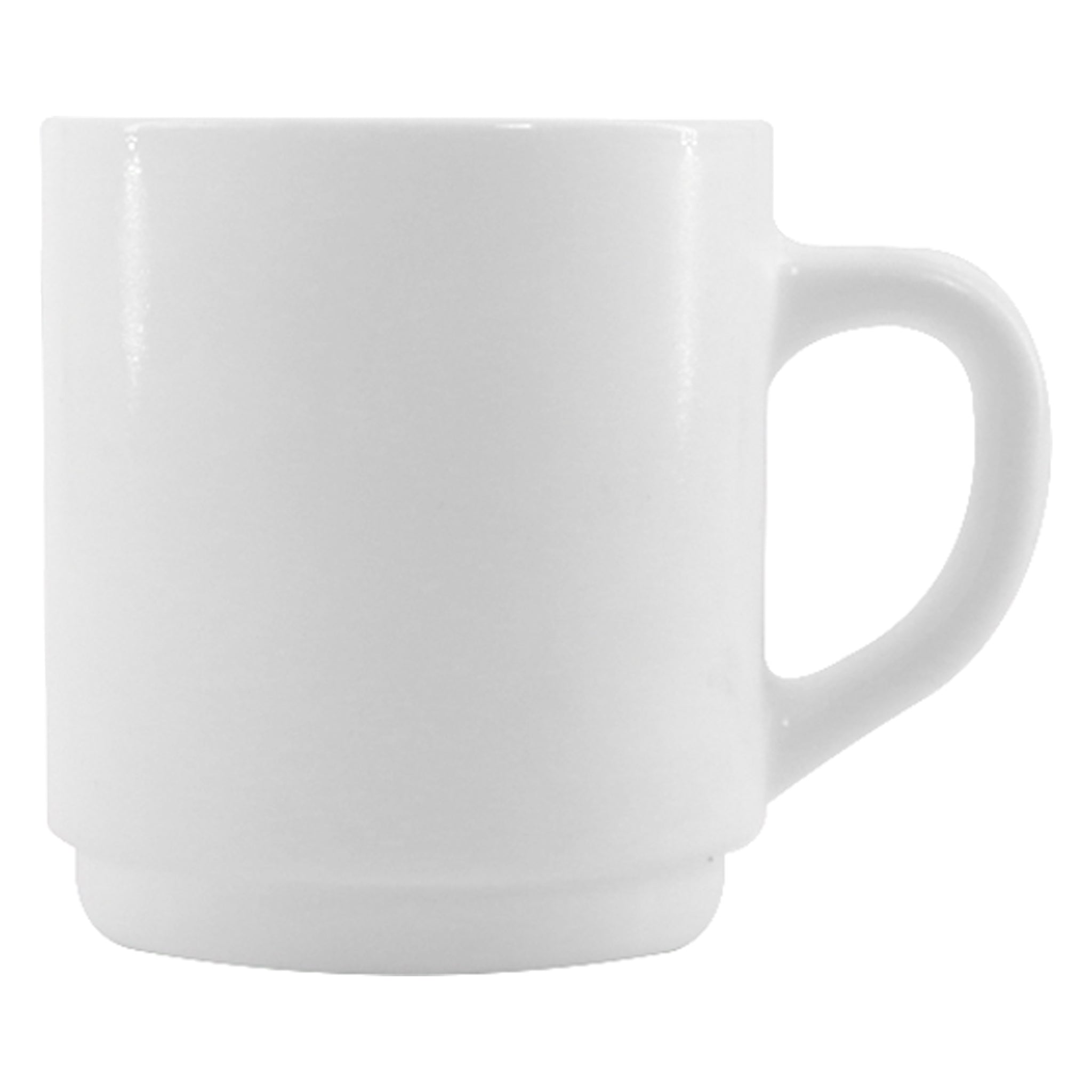 LUMINARC EVERYDAY WHITE OPAL GLASS CAN SHAPE STACKING MUG, 290ML