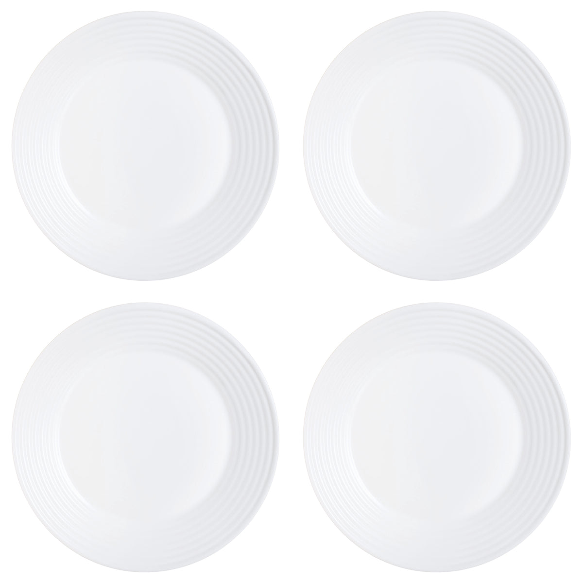 LUMINARC STAIRO WHITE OPAL DINNERWARE 12PCE SET