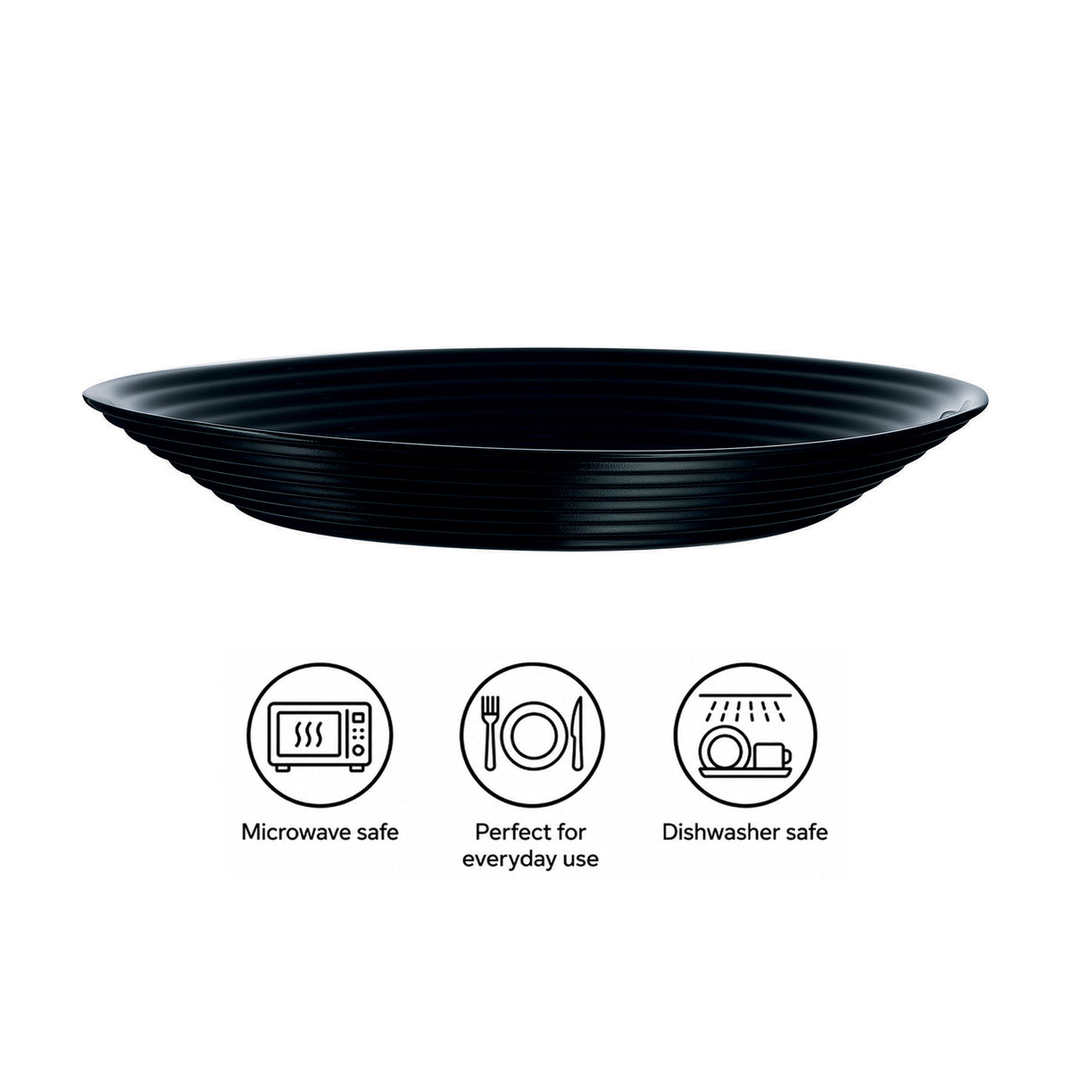 LUMINARC HARENA BLACK OPAL TEMPERED SOUP BOWL 800ML, 230MM DIA