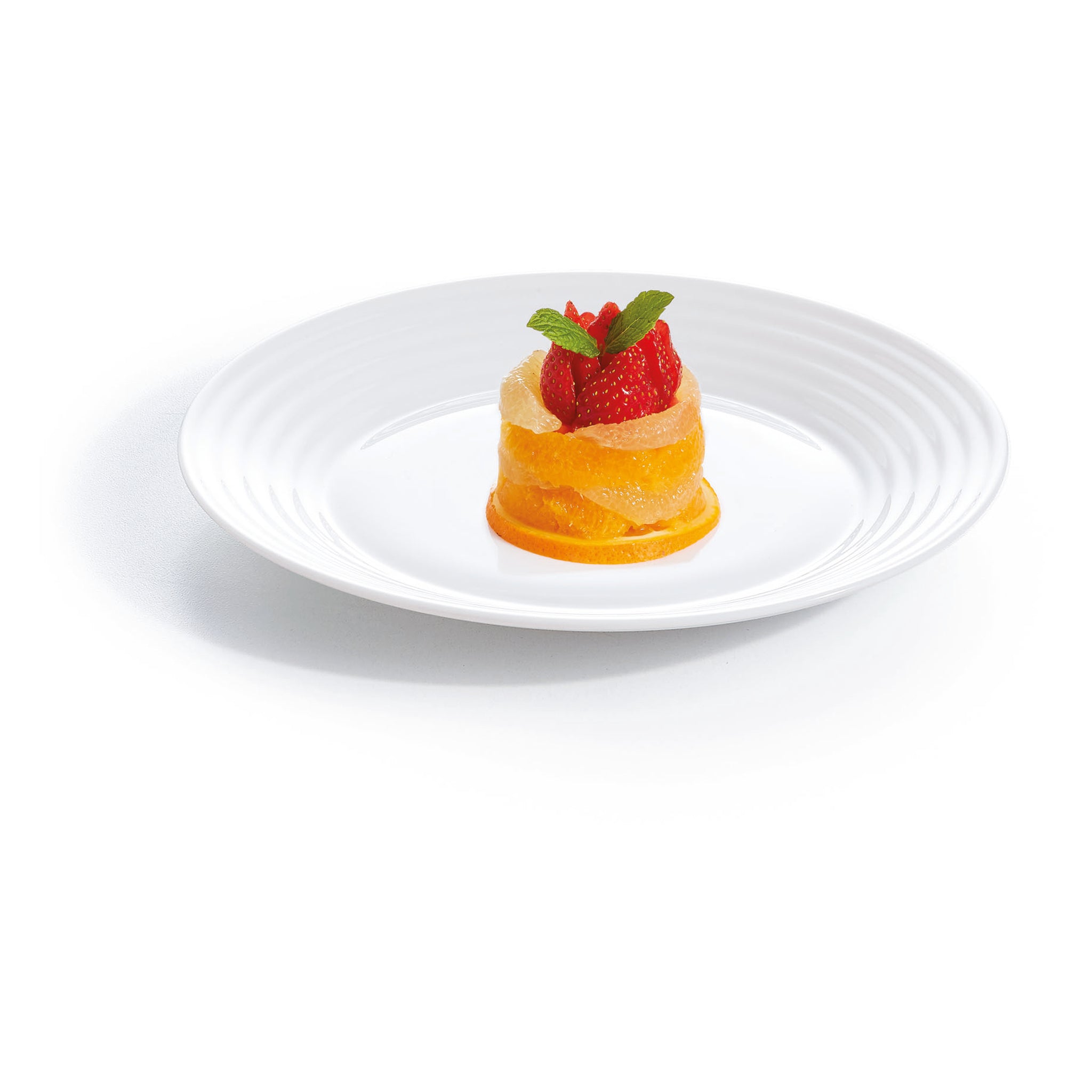LUMINARC STAIRO WHITE OPAL TEMPERED GLASS SIDE PLATE, 190MM DIA