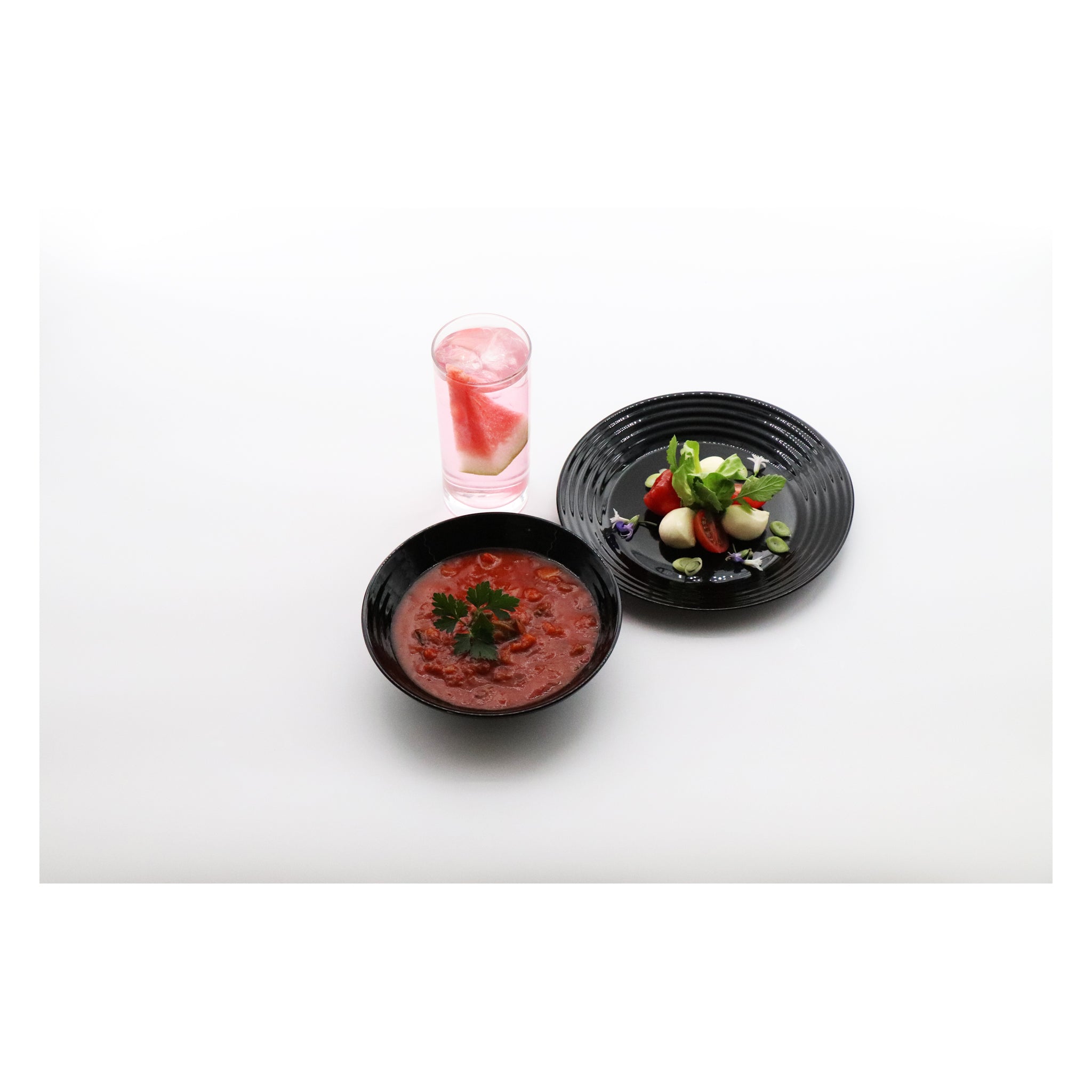 LUMINARC HARENA BLACK OPAL TEMPERED GLASS SIDE PLATE, 190MM DIA