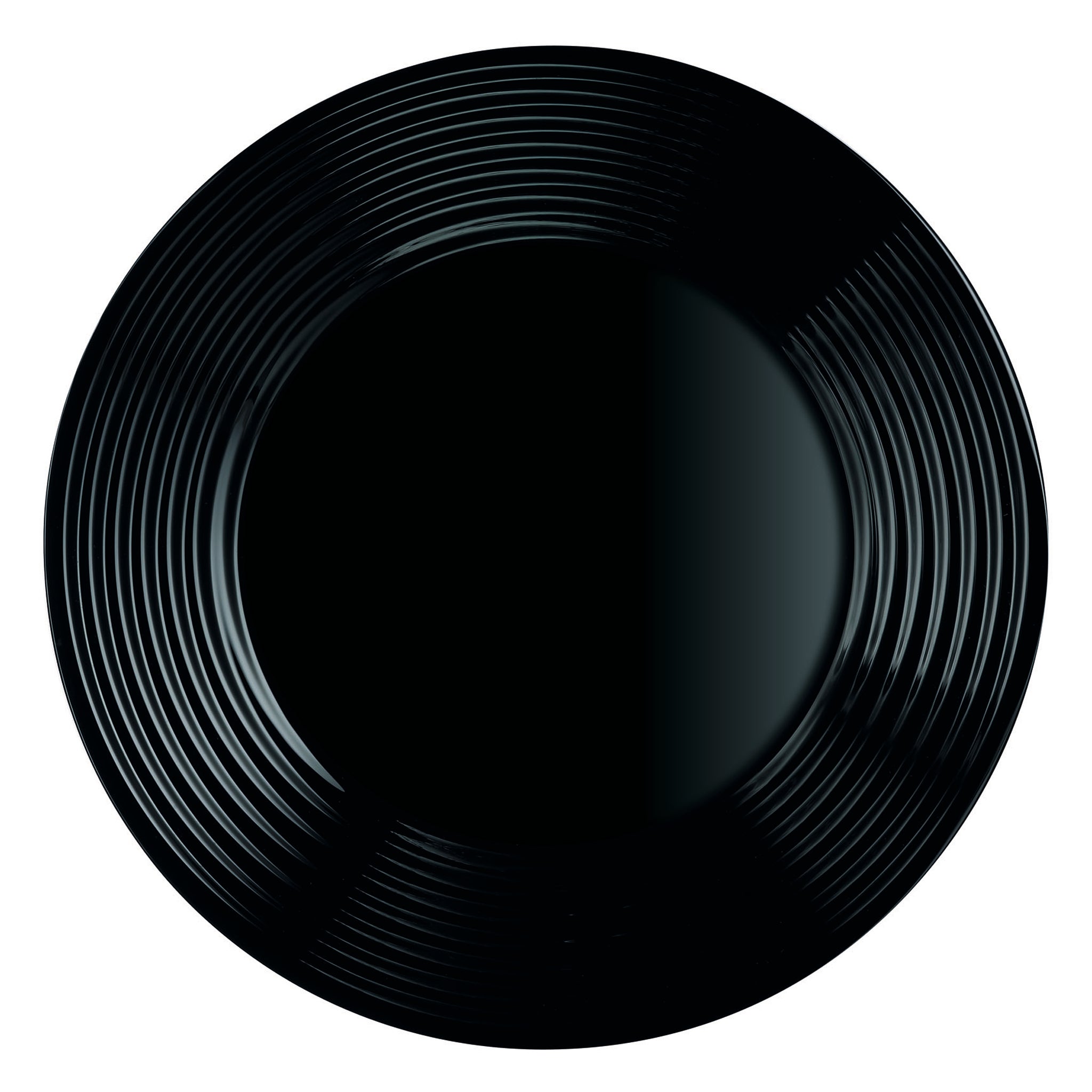 LUMINARC HARENA BLACK OPAL TEMPERED GLASS DINNER PLATE, 250MM DIA