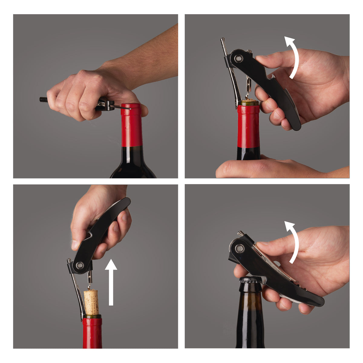 VACU VIN BLACK SINGLE PULL CORKSCREW