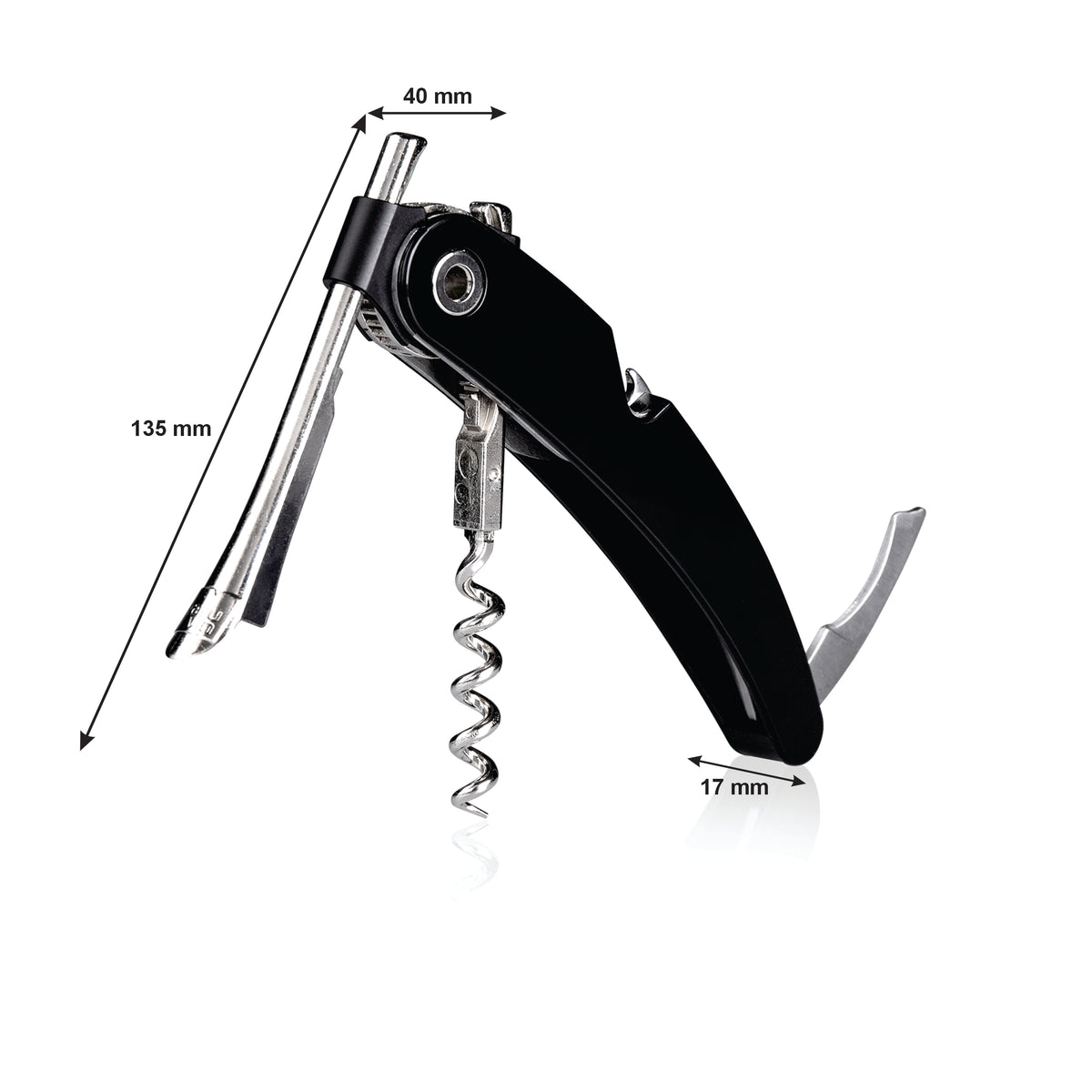 VACU VIN BLACK SINGLE PULL CORKSCREW