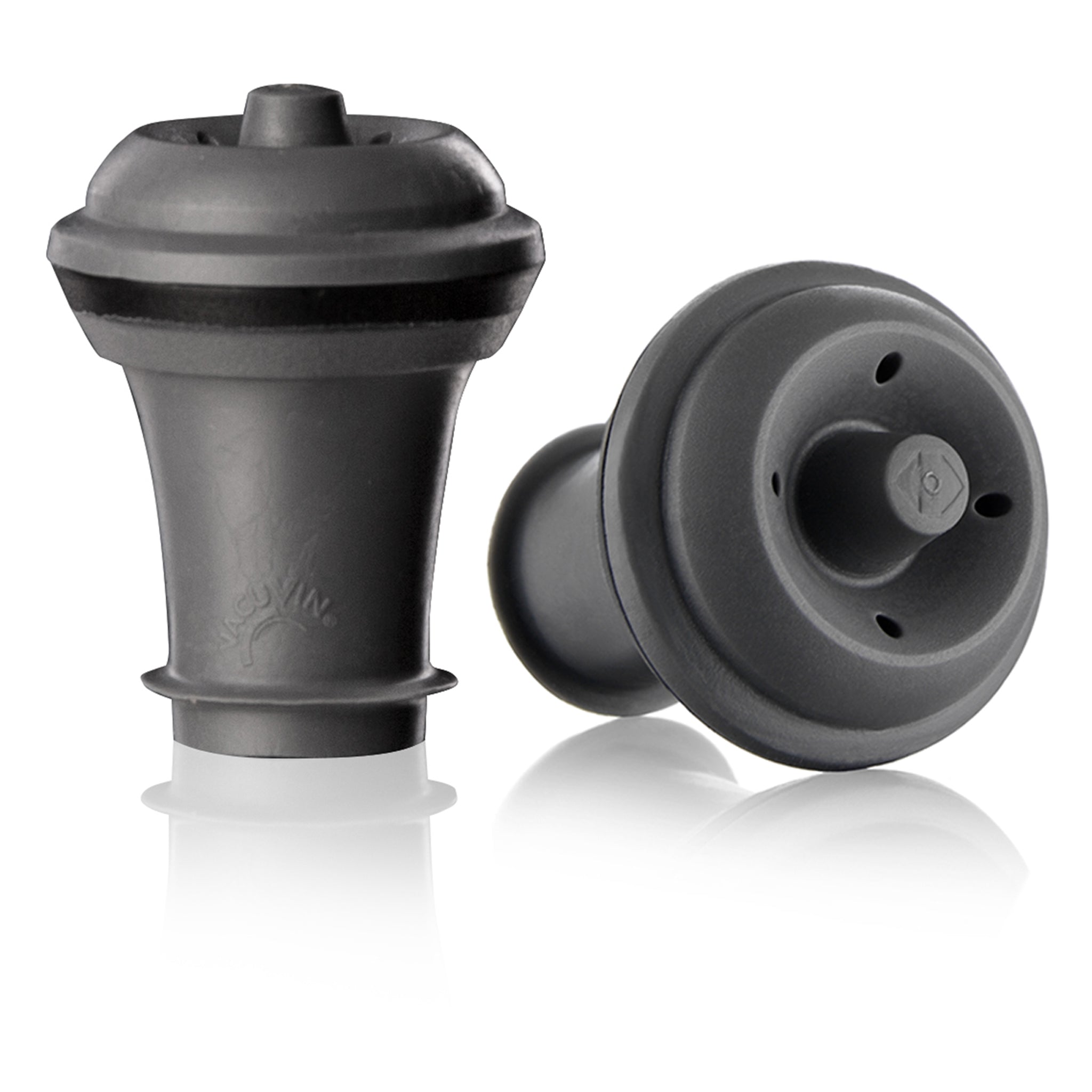 VACU VIN GREY VACUUM WINE STOPPERS 2PK SET